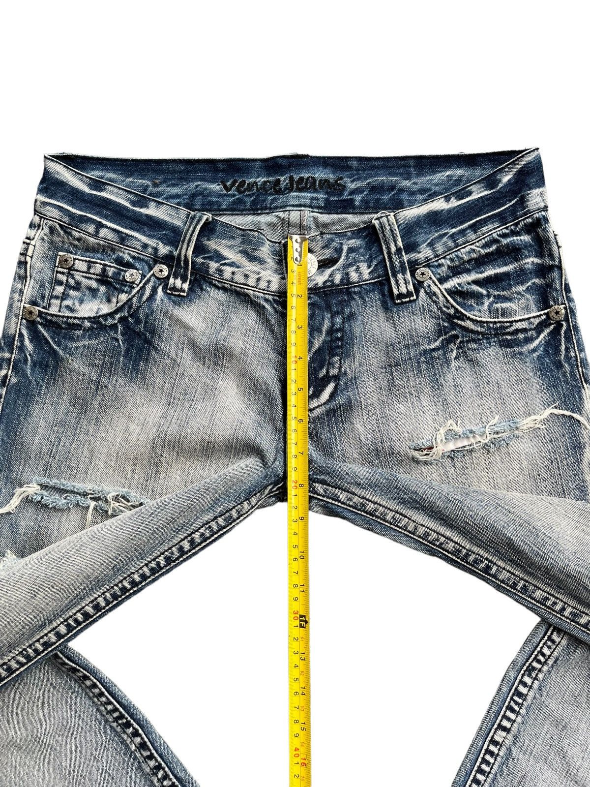 Japanese Brand Vintage Japanese Blue Way Distressed Sky Bomber Style Jean Size US 32 / EU 48 - 14 Thumbnail