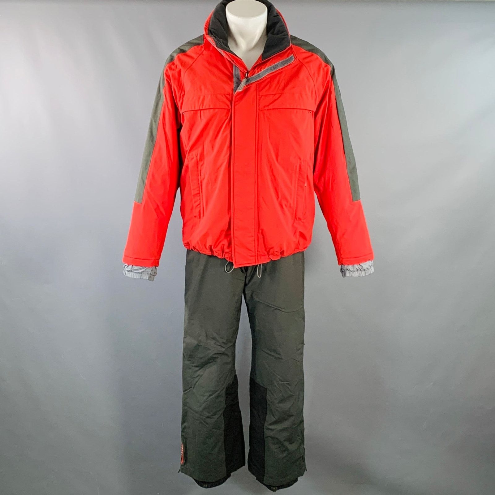 Prada PRADA SPORT Red Forest Green Nylon Ski Snow Set Size 40 Size XL / US 12-14 / IT 48-50 - 1 Thumbnail