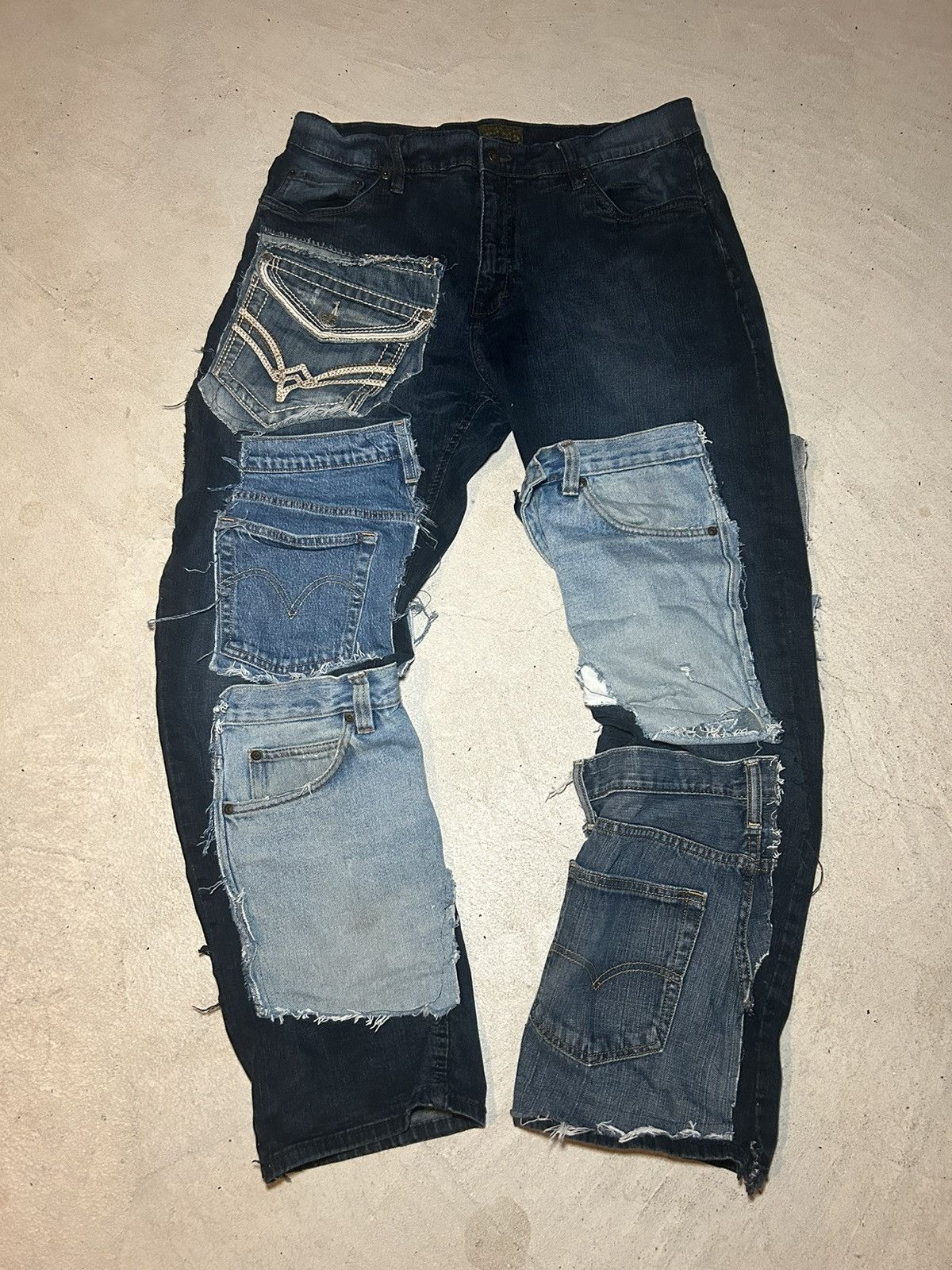 Handmade × Levi's Straight cut handmade jeans multi pocket patchwork Size US 40 / EU 56 - 1 Thumbnail