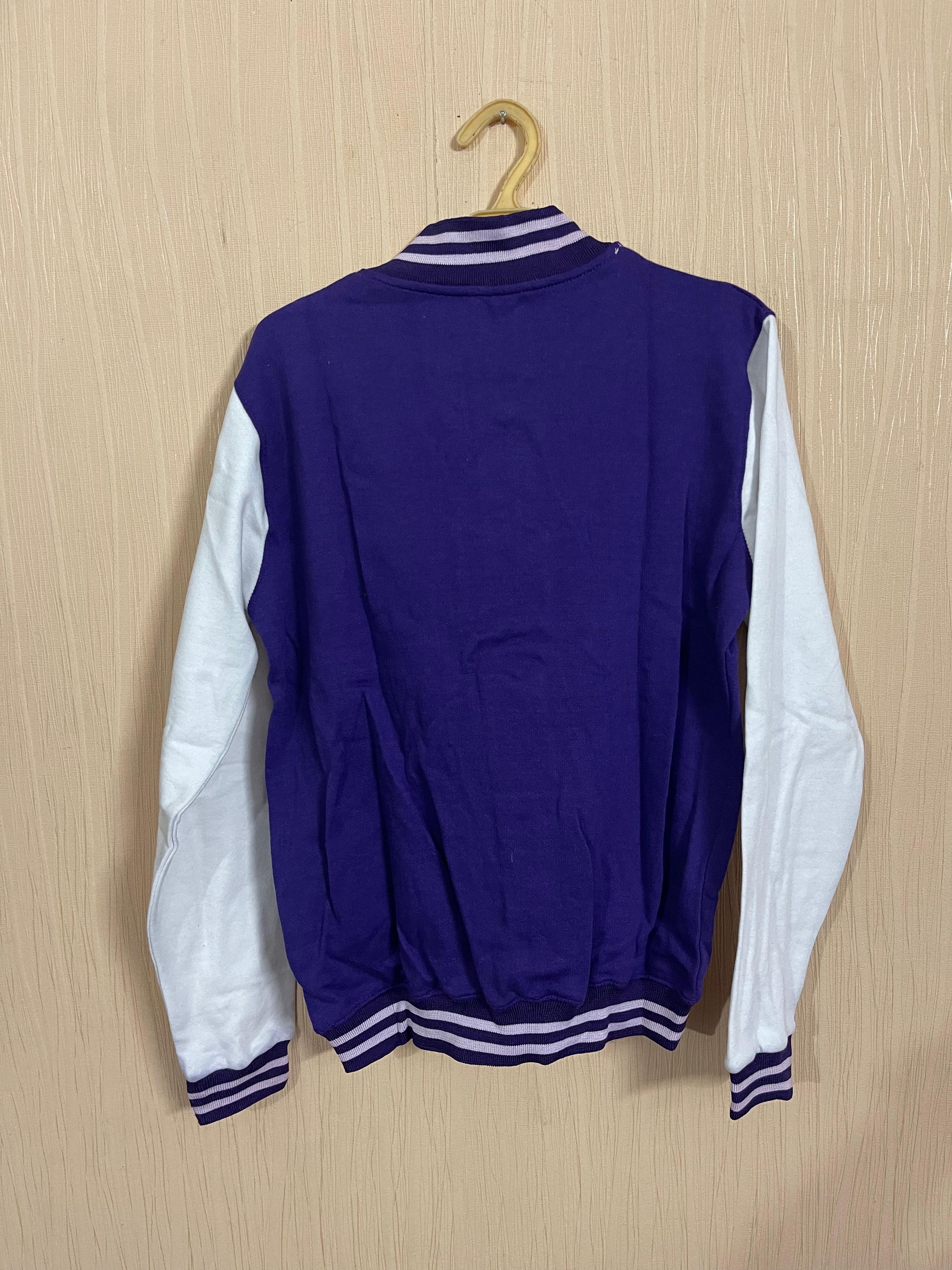 Other Women Purple and White Varsity Bomber Jacket Size XXL / US 16-18 / IT 52-54 - 2 Thumbnail