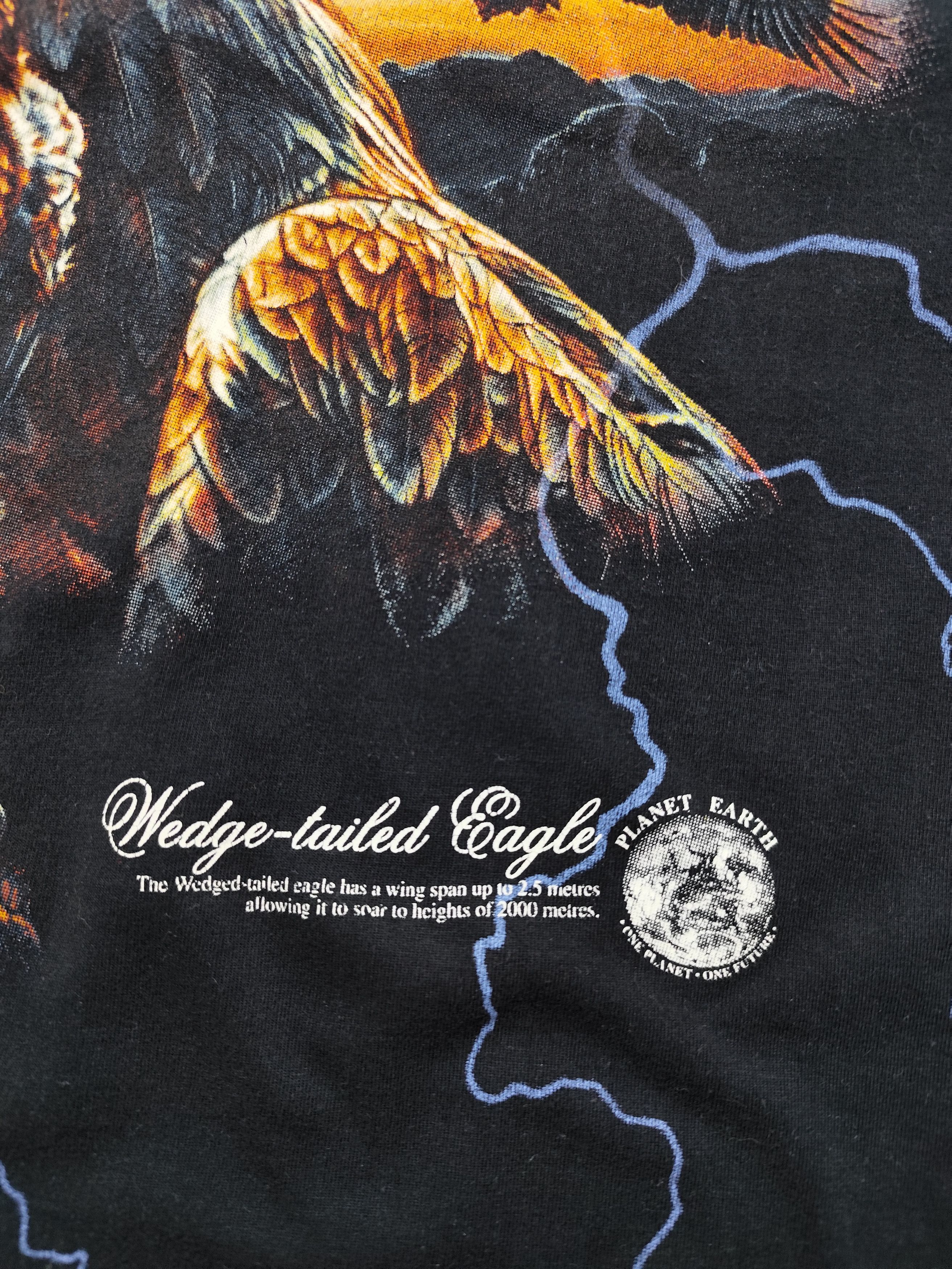 Vintage Vintage Planet Earth 90s Eagle AOP American Thunder Tee Size US XL / EU 56 / 4 - 3 Thumbnail