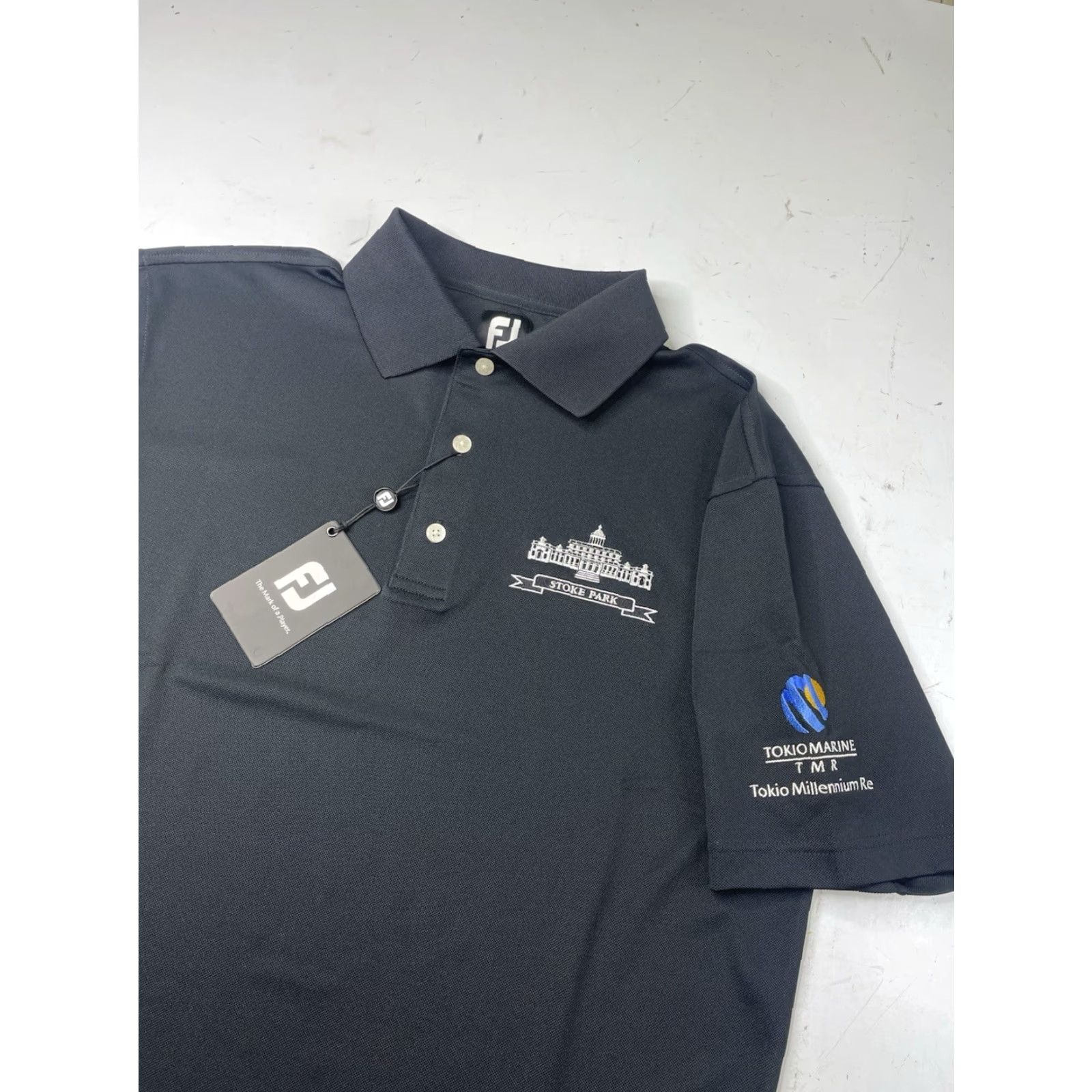Footjoy NWT Footjoy Polo Shirt Mens M Black Stretch Pique Golf Logo FJ Golf Short Sleeve Regular 2010s Classic Sports Size US M / EU 48-50 / 2 - 2 Thumbnail