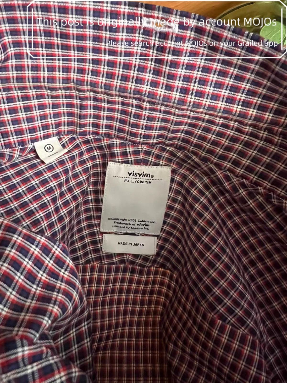Visvim Sz M Visvim Early Period Vintage Plaid Shirt mojos431 Size US M / EU 48-50 / 2 - 7 Thumbnail