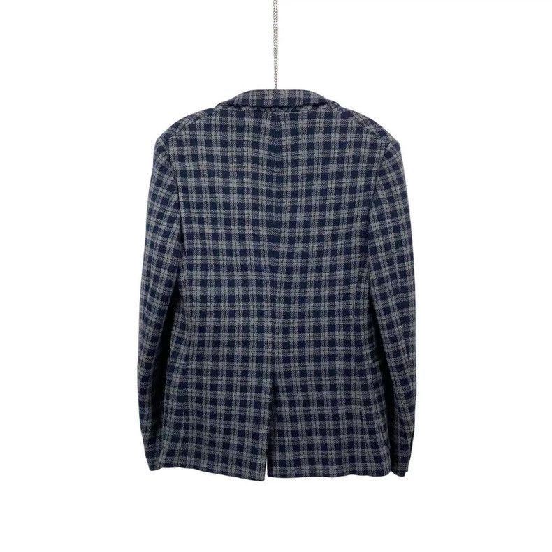 Fendi Fendi Blue plaid cashmere suit jacket Size 46S - 2 Thumbnail