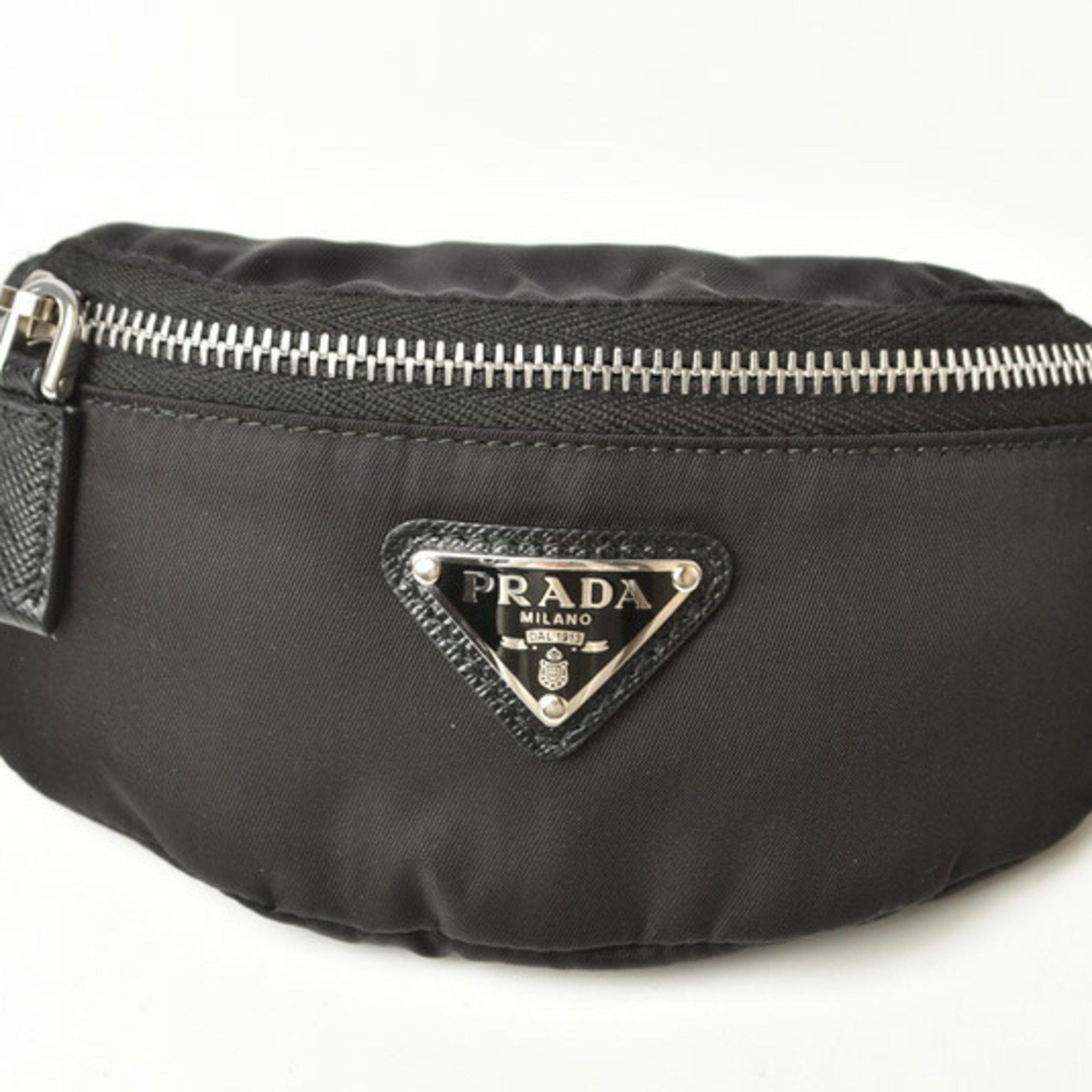 image of Prada Pouch Prada Renylon Saffiano Wristband Nero Black 1Tt095, Women's