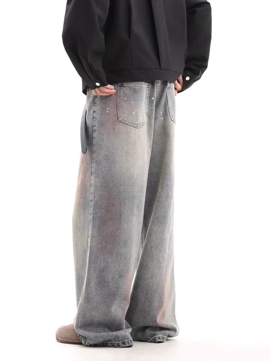 Jean Water-washed ink-splattered design relaxed-fit jeans Size US 32 / EU 48 - 4 Thumbnail