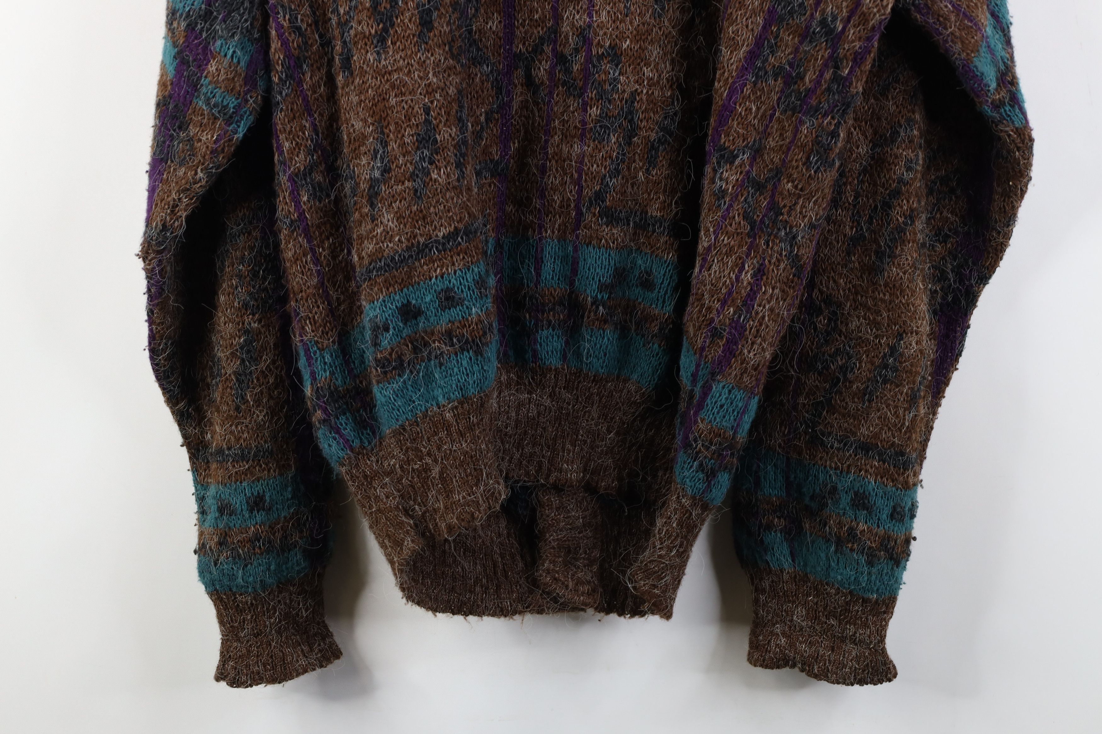 Vintage Vintage 90s Streetwear Geometric Knit Cardigan Sweater USA Size US L / EU 52-54 / 3 - 13 Thumbnail
