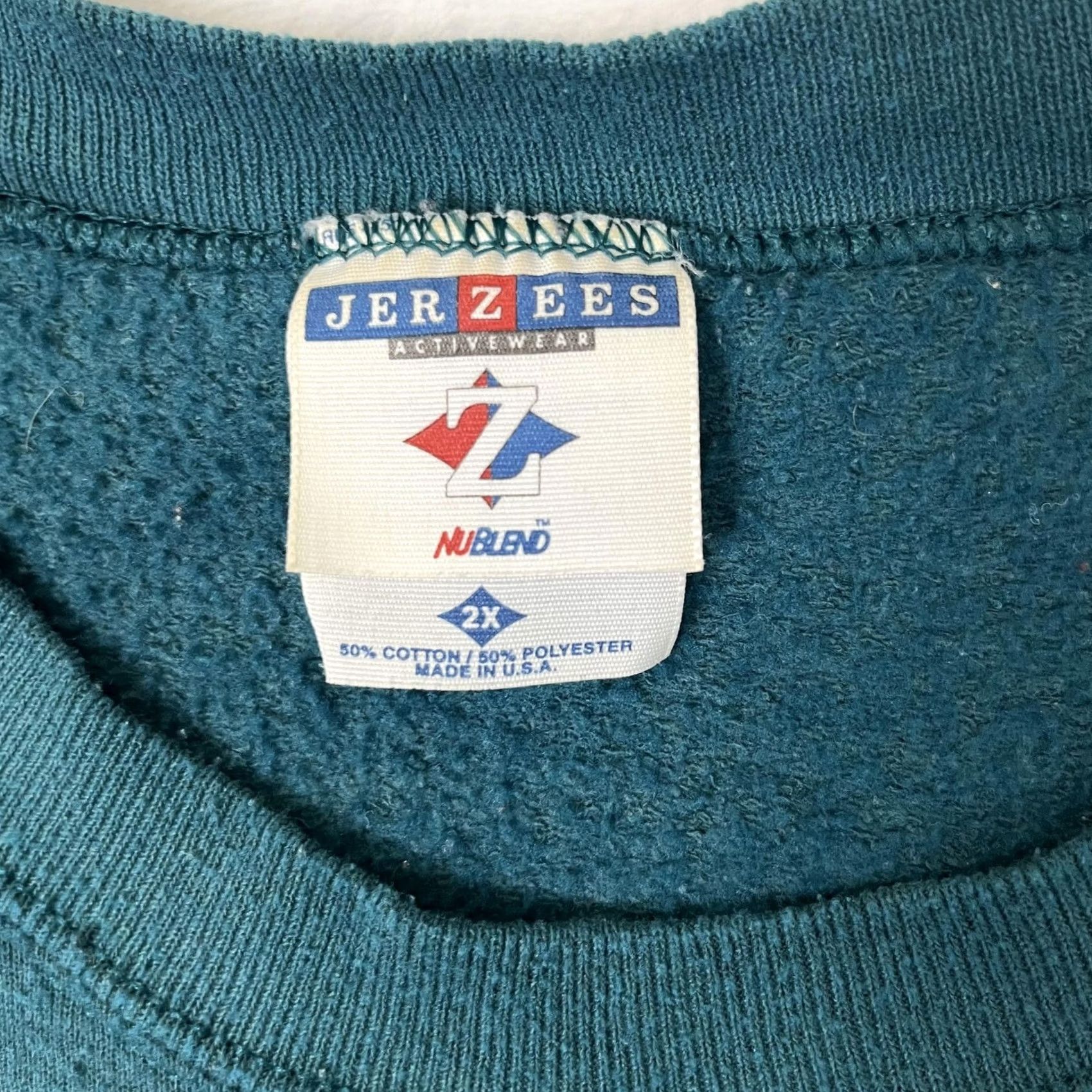 Jerzees VINTAGE Jerzees Sweatshirt Mens 2XL Green Blank Fleece Crewneck USA Pullover Size US XXL / EU 58 / 5 - 2 Thumbnail
