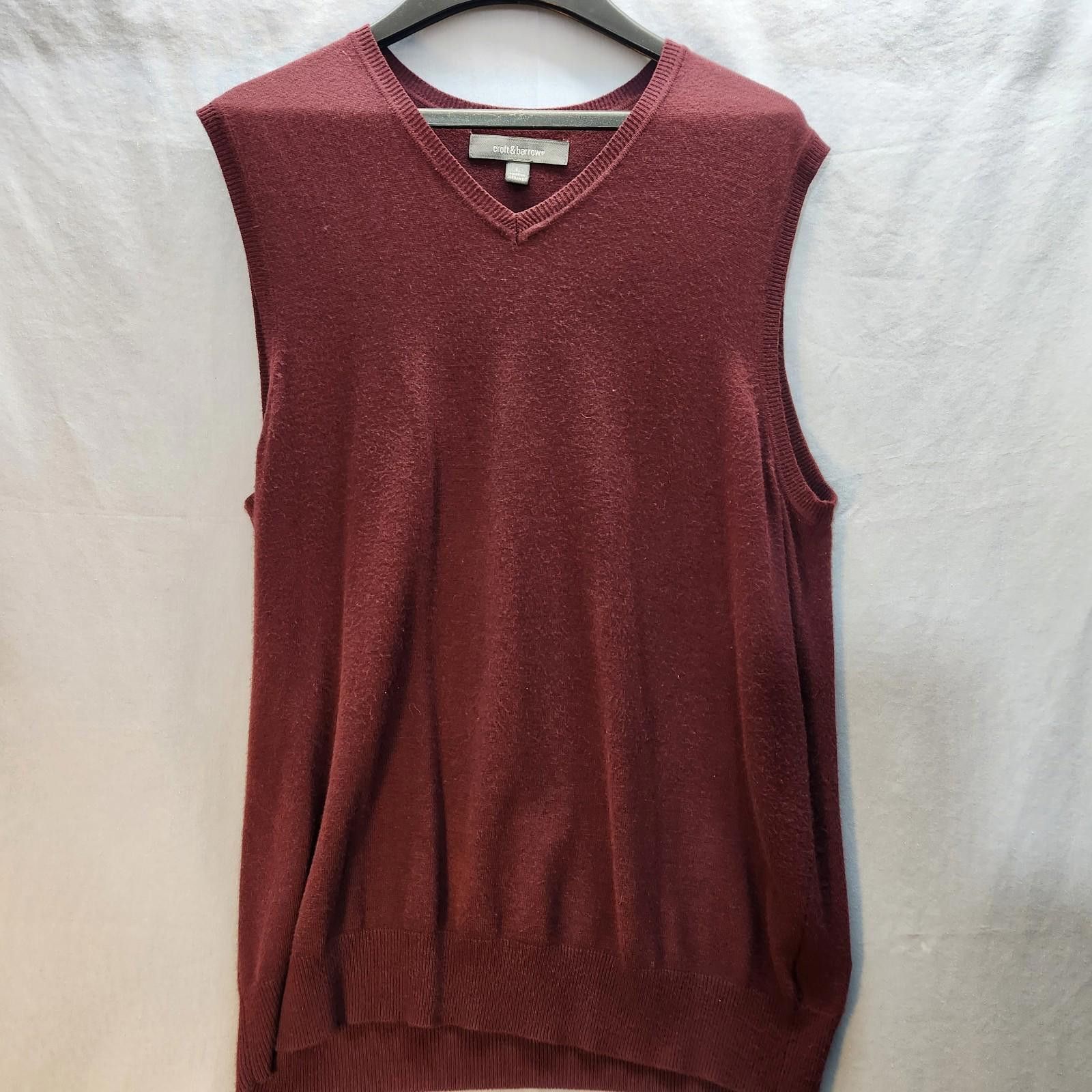 Croft & Barrow Croft And Barrow Sweater Vest Burgundy Mens Size Large Size US L / EU 52-54 / 3 - 1 Thumbnail