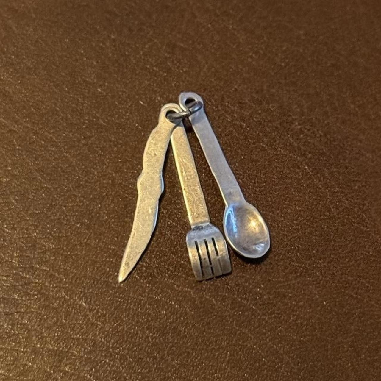 Designer Vintage Sterling Silver Silverware Pendant/Charm Size ONE SIZE - 2 Thumbnail
