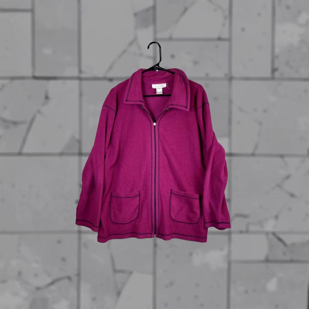 Vintage Susan Bristol Womens XL Pink Fleece Jacket Casual Full Zip Collared Pockets Size XL / US 12-14 / IT 48-50 - 1 Thumbnail