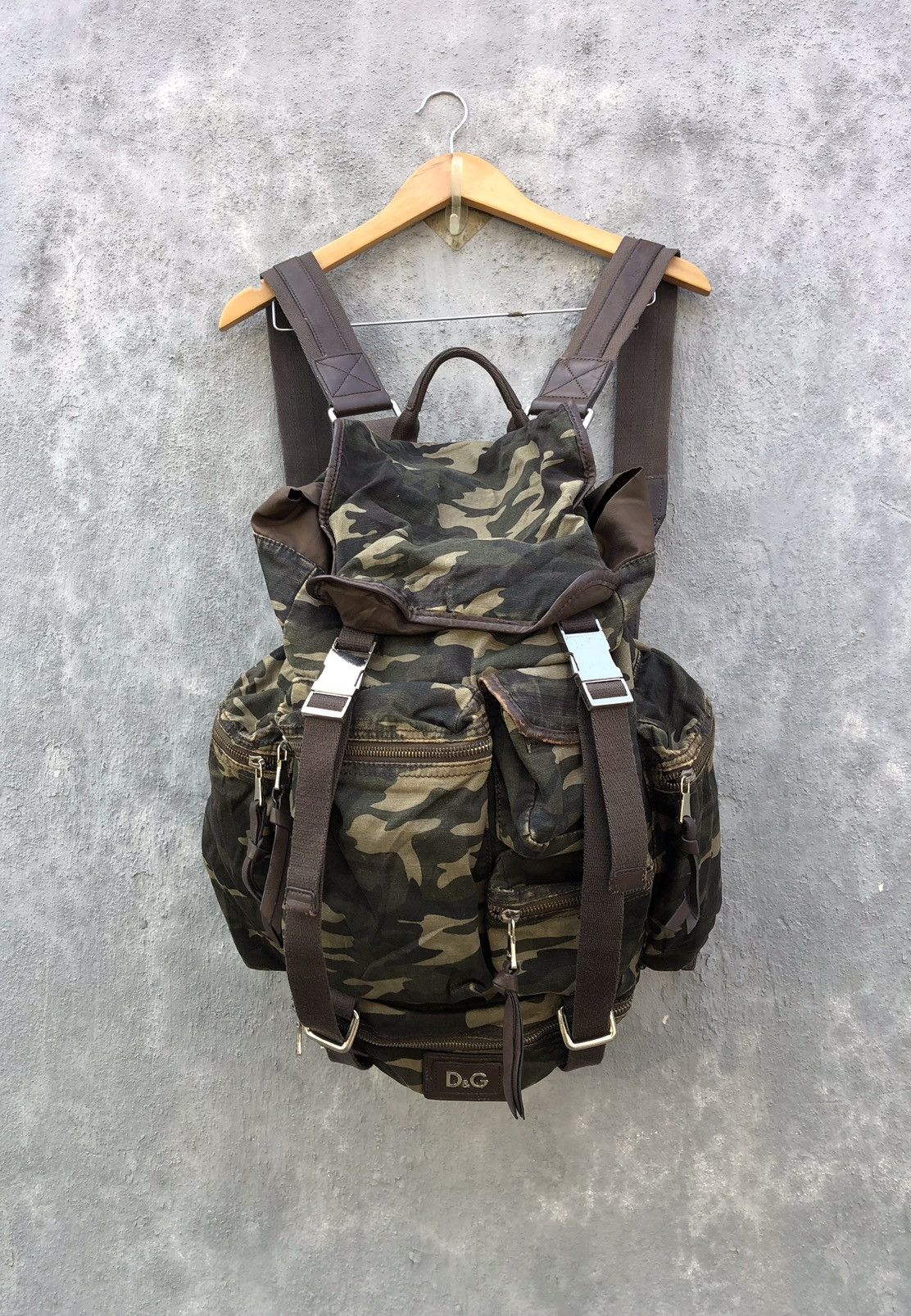 Dolce & Gabbana Camo Hunting Pocket Style Backpack