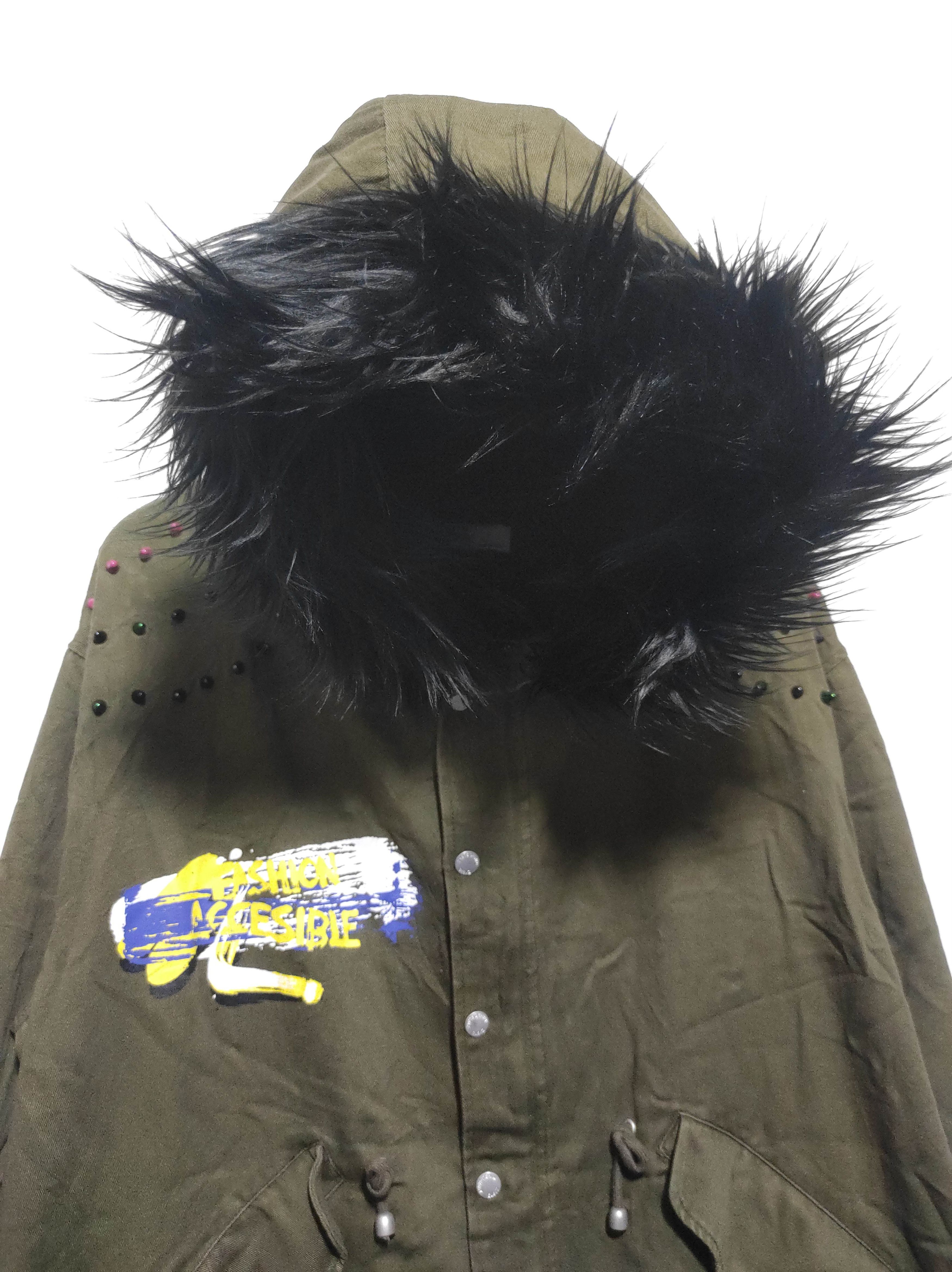 14th Addiction Zara Denim Studded Zip Fur Hoodie Jacket Lgb Style Size US M / EU 48-50 / 2 - 4 Thumbnail