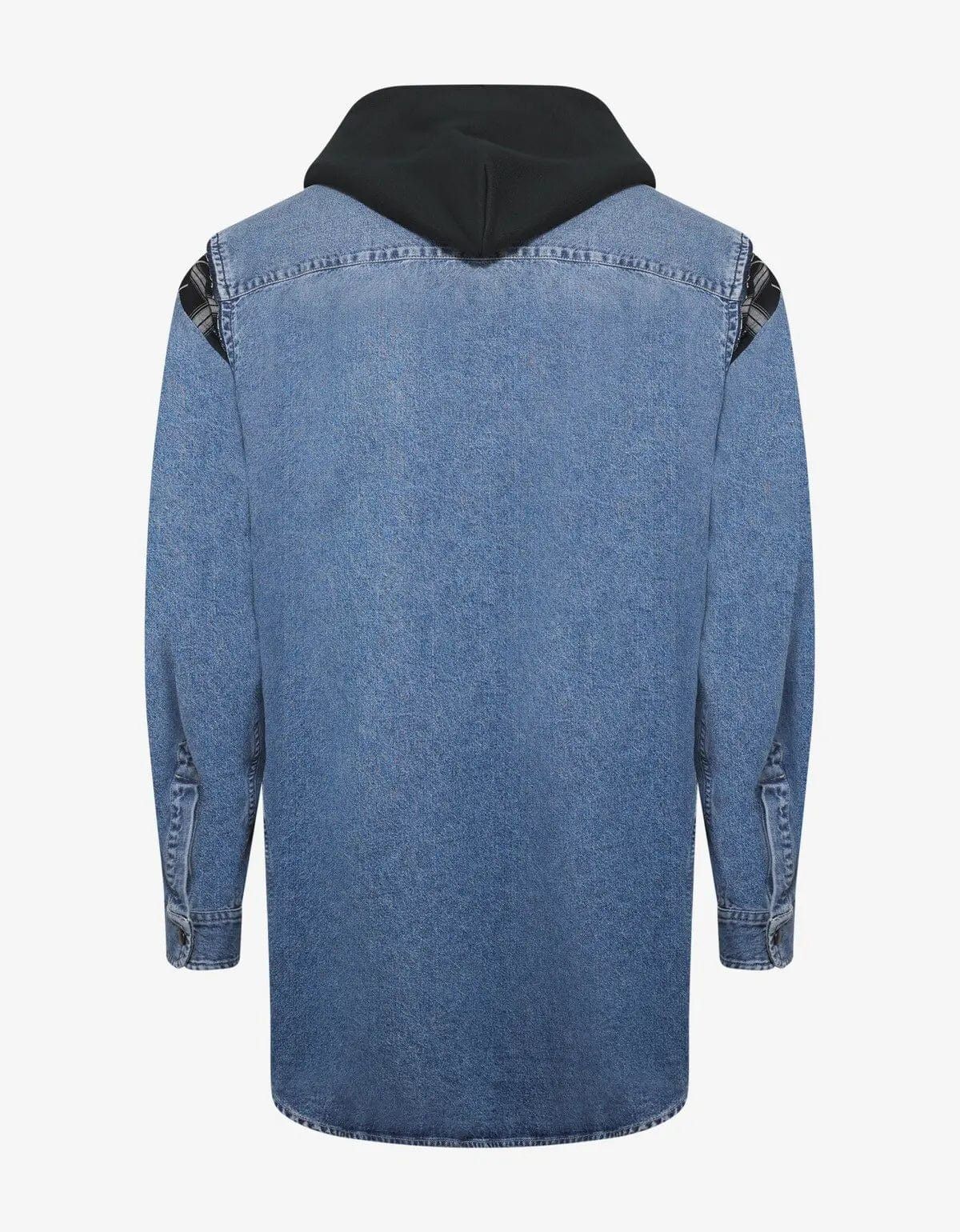 Balenciaga Balenciaga Denim Twinset Hooded Shirt - SS19 Size US M / EU 48-50 / 2 - 2 Thumbnail