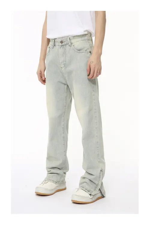 Other High Street Distressed Slit Zipper Jeans Size US 32 / EU 48 - 6 Thumbnail