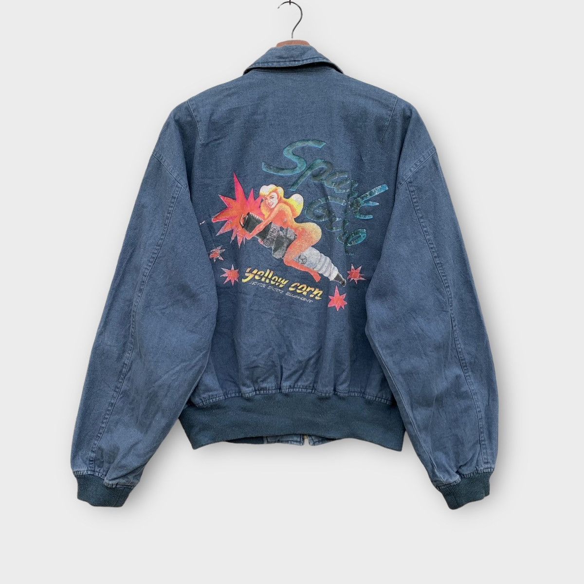 Vintage VINTAGE 90s YELLOW CORN SPARK GIRL CANVAS BOMBER JACKET Size US S / EU 44-46 / 1 - 3 Thumbnail