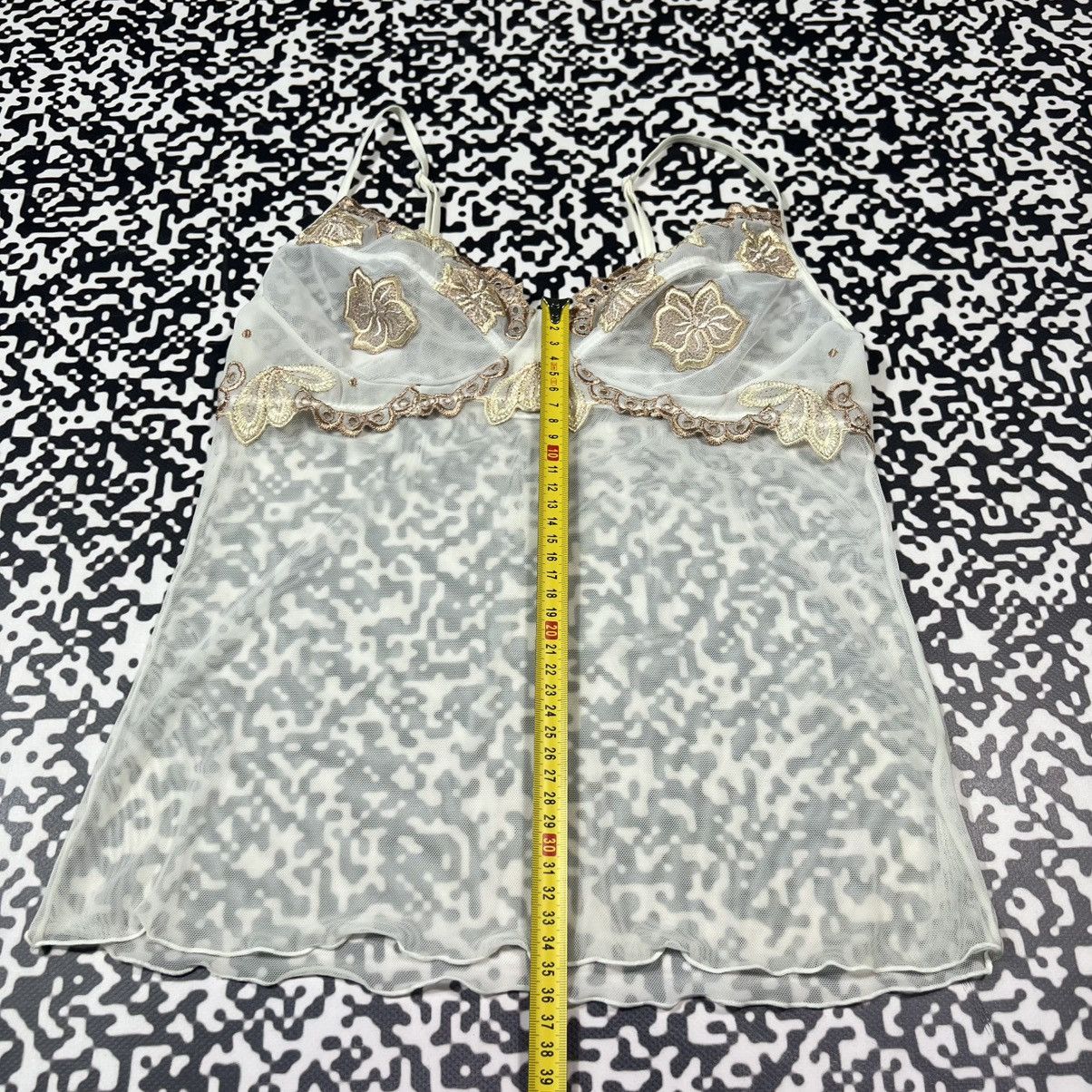 Japanese Brand Vintage Y2K Japanese Mesh Floral Sexy Retro Style Tank Top Size M / US 6-8 / IT 42-44 - 15 Thumbnail