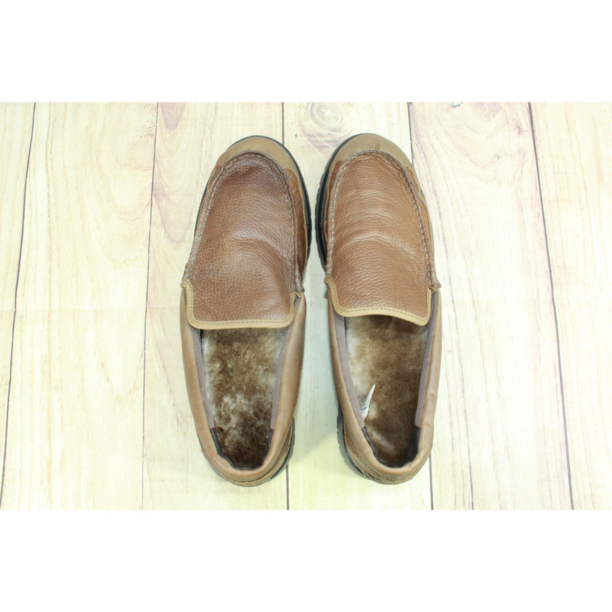 L.L. Bean LL Bean Men’s Brown Shearling Moccasin Slippers Size US 12 / EU 45 - 7 Thumbnail