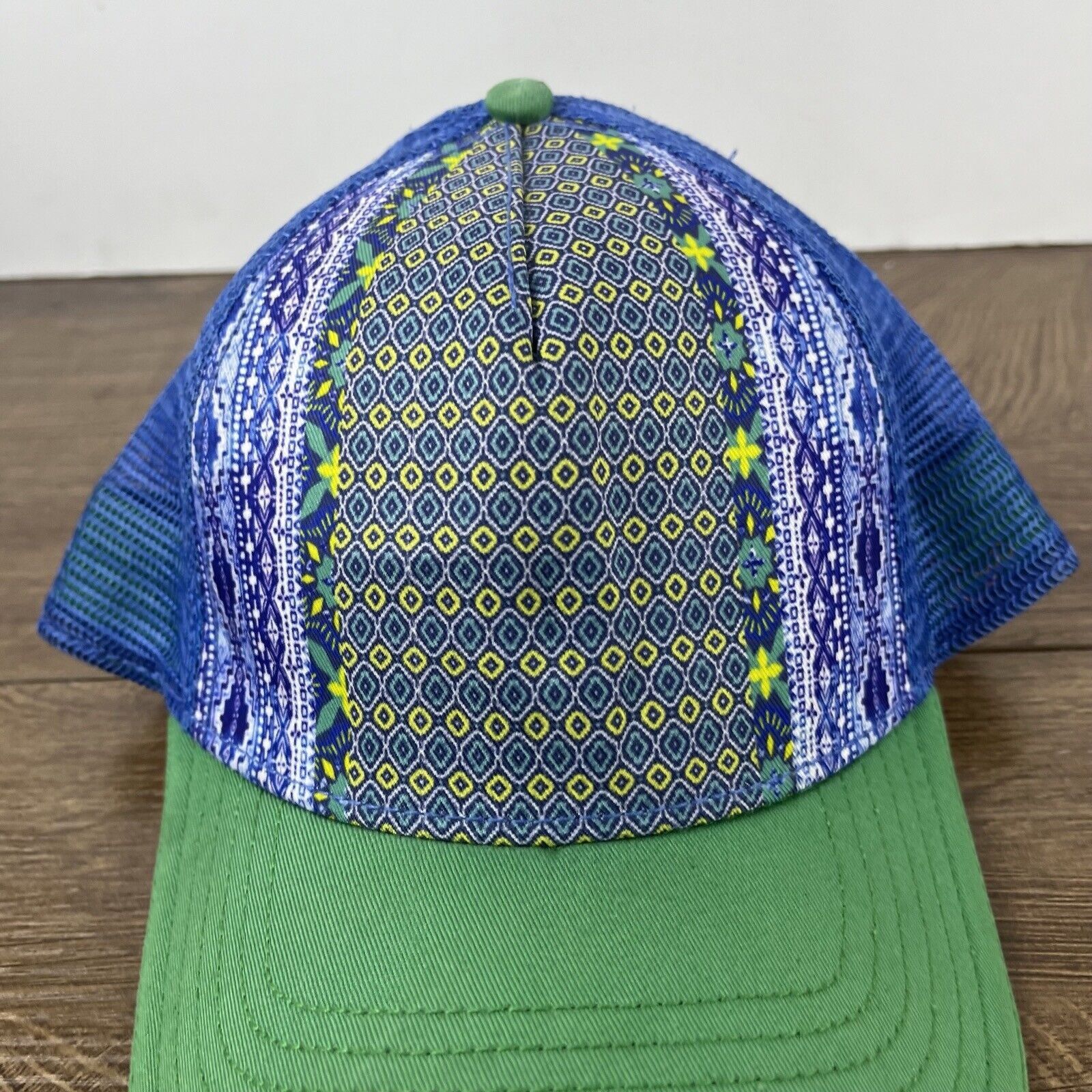 Other Farmer Hat Blue Green Yellow Snapback Hat Blue Adjustable Ha Size ONE SIZE - 6 Thumbnail