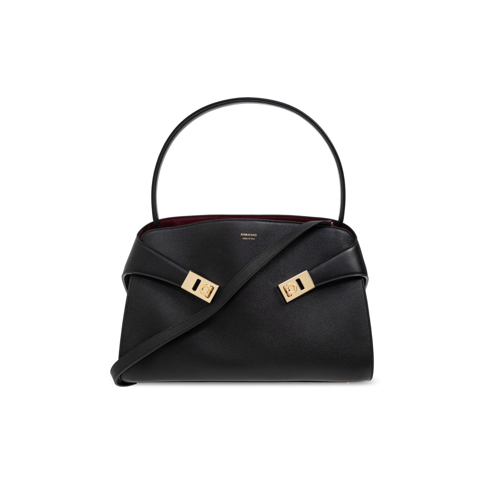 Salvatore Ferragamo FERRAGAMO Hug Black Leather Top Handle Bag New Size ONE SIZE - 1 Thumbnail