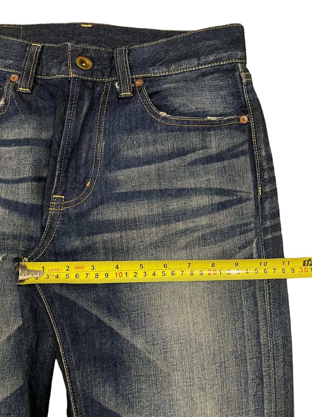 Jun Takahashi Vintage Japanese Uniqlo Blue Wash Distress Loose Jeans Size US 30 / EU 46 - 12 Thumbnail