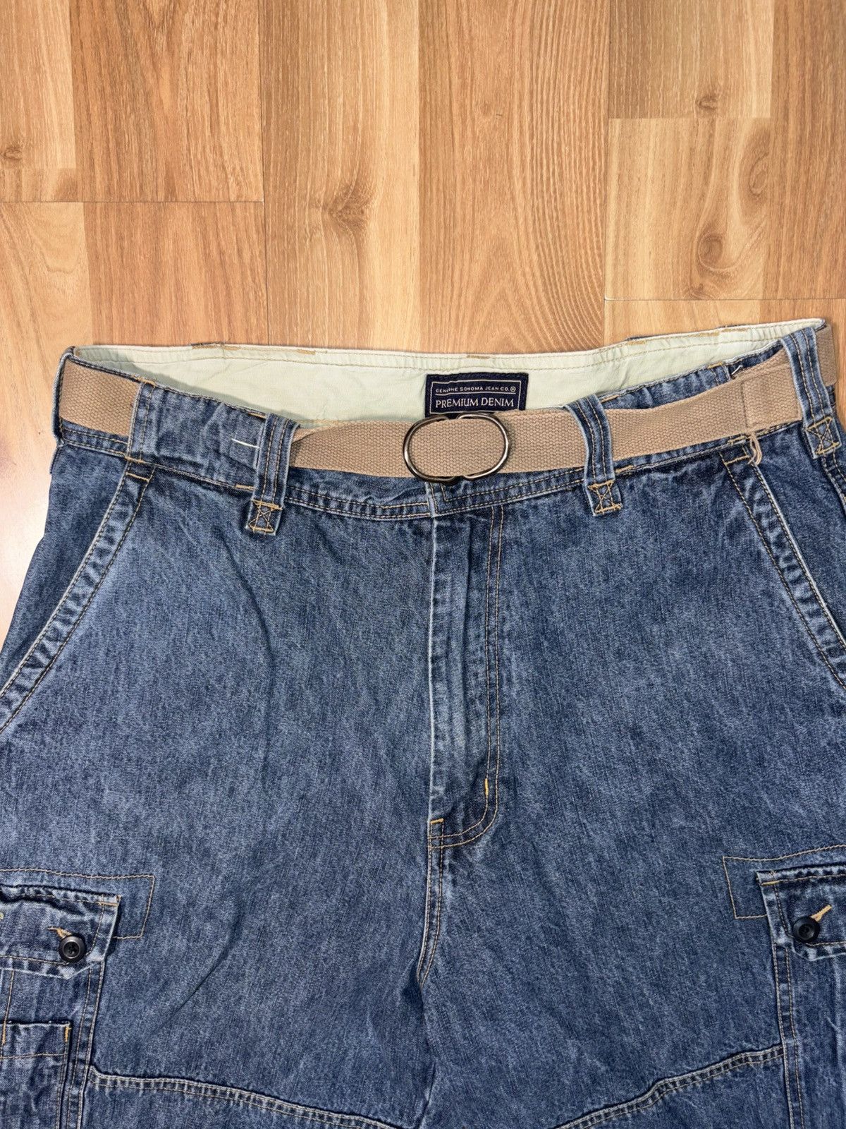 Japanese Brand Vintage Sonoma Denim Cargo Shorts Belted Size 36 Size US 36 / EU 52 - 3 Thumbnail