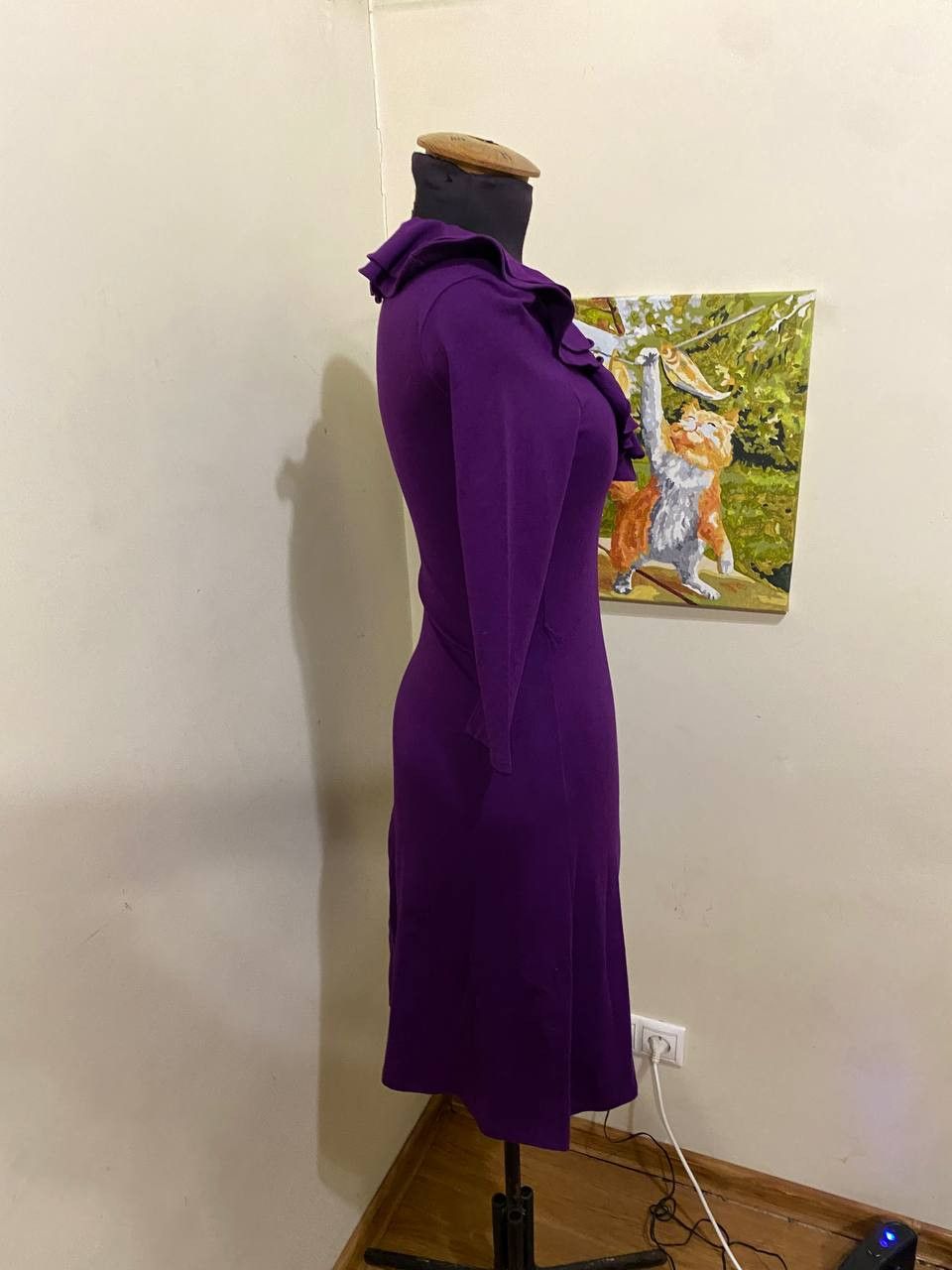 Ralph Lauren Lauren Ralph Lauren purple ruffle ruched midi dress Size XS / US 0-2 / IT 36-38 - 5 Thumbnail