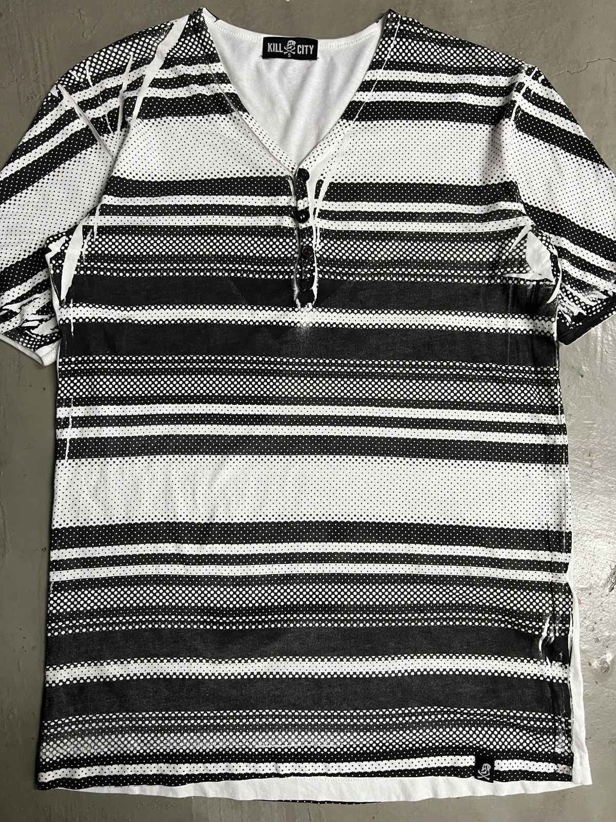 Kapital Kill City Inspired by Kapital Printed Stripe Henley Tee Size US S / EU 44-46 / 1 - 3 Thumbnail