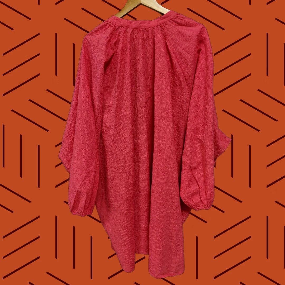 Lilly Pulitzer Lilly Pulitzer Top Womens XL Red Cotton Tunic Solid Long Sleeve Women Size Size XL / US 12-14 / IT 48-50 - 1 Thumbnail