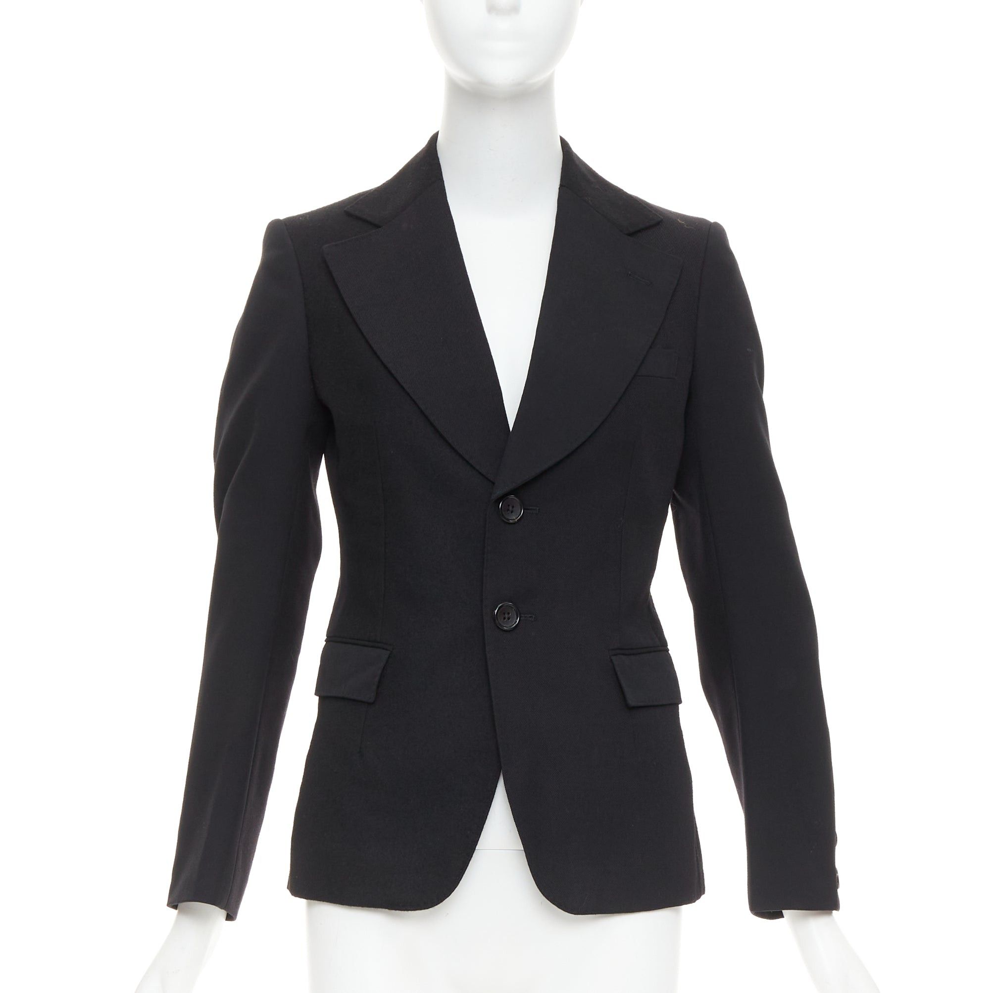 Junya Watanabe JUNYA WATANABE 2006 black wool contrast wide collar flap pocket blazer XS Size XS / US 0-2 / IT 36-38 - 1 Thumbnail