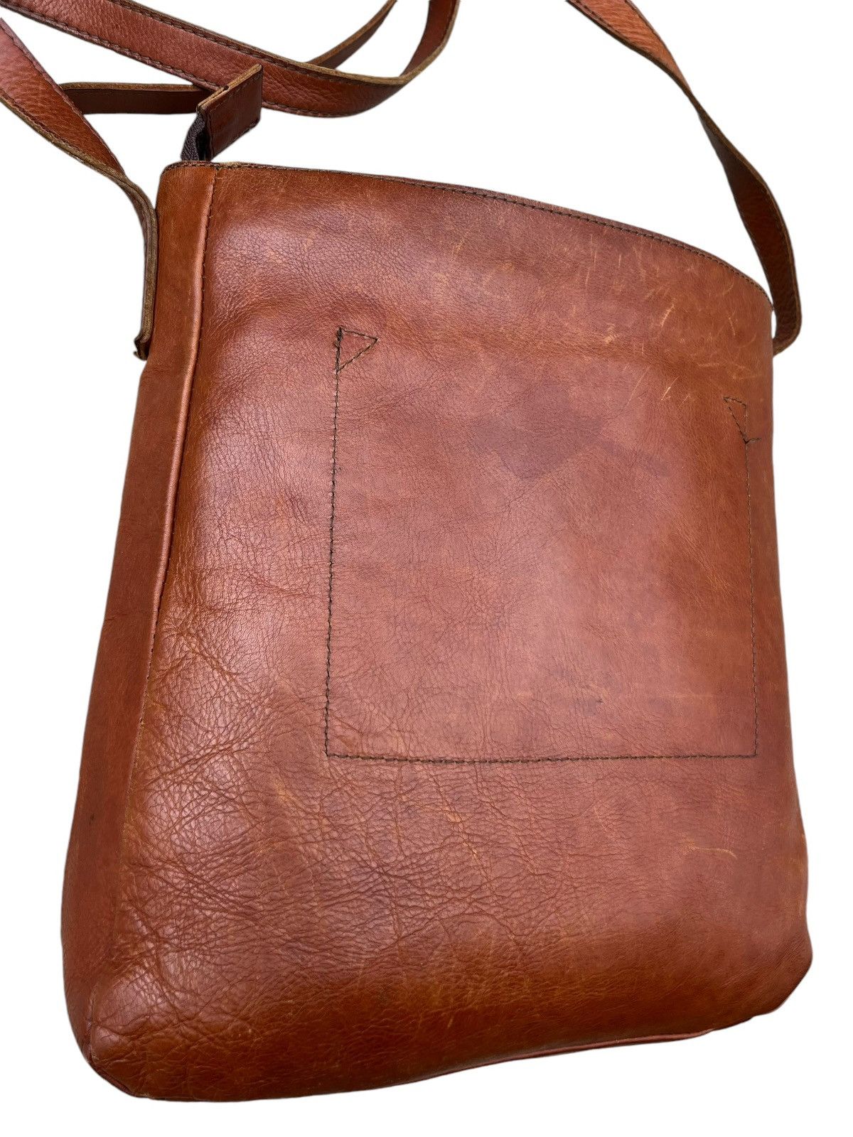 Leather Vintage Turkuabo Japan Faded Patina Leather Sling Bag Size ONE SIZE - 11 Thumbnail