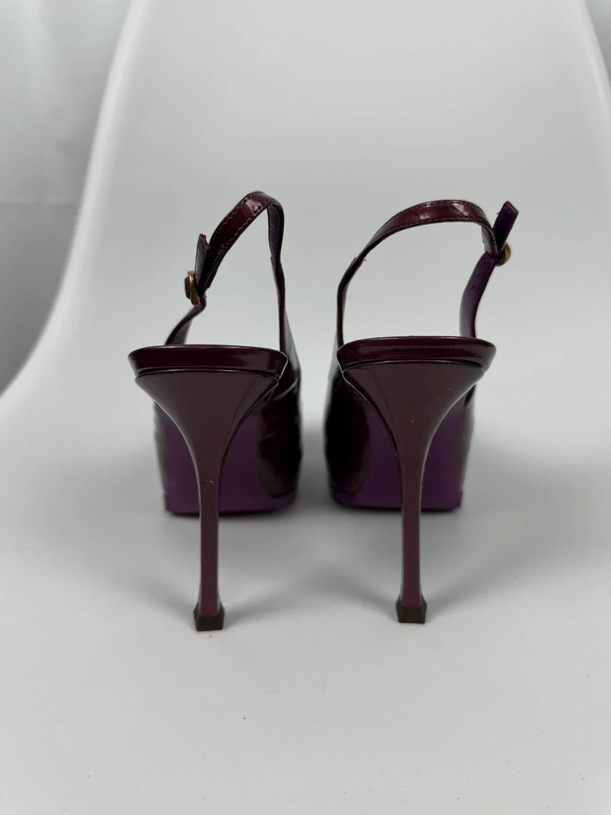 Yves Saint Laurent Yves Saint Laurent Laque Slingback Heels size 38 Size US 7 / IT 37 - 4 Thumbnail