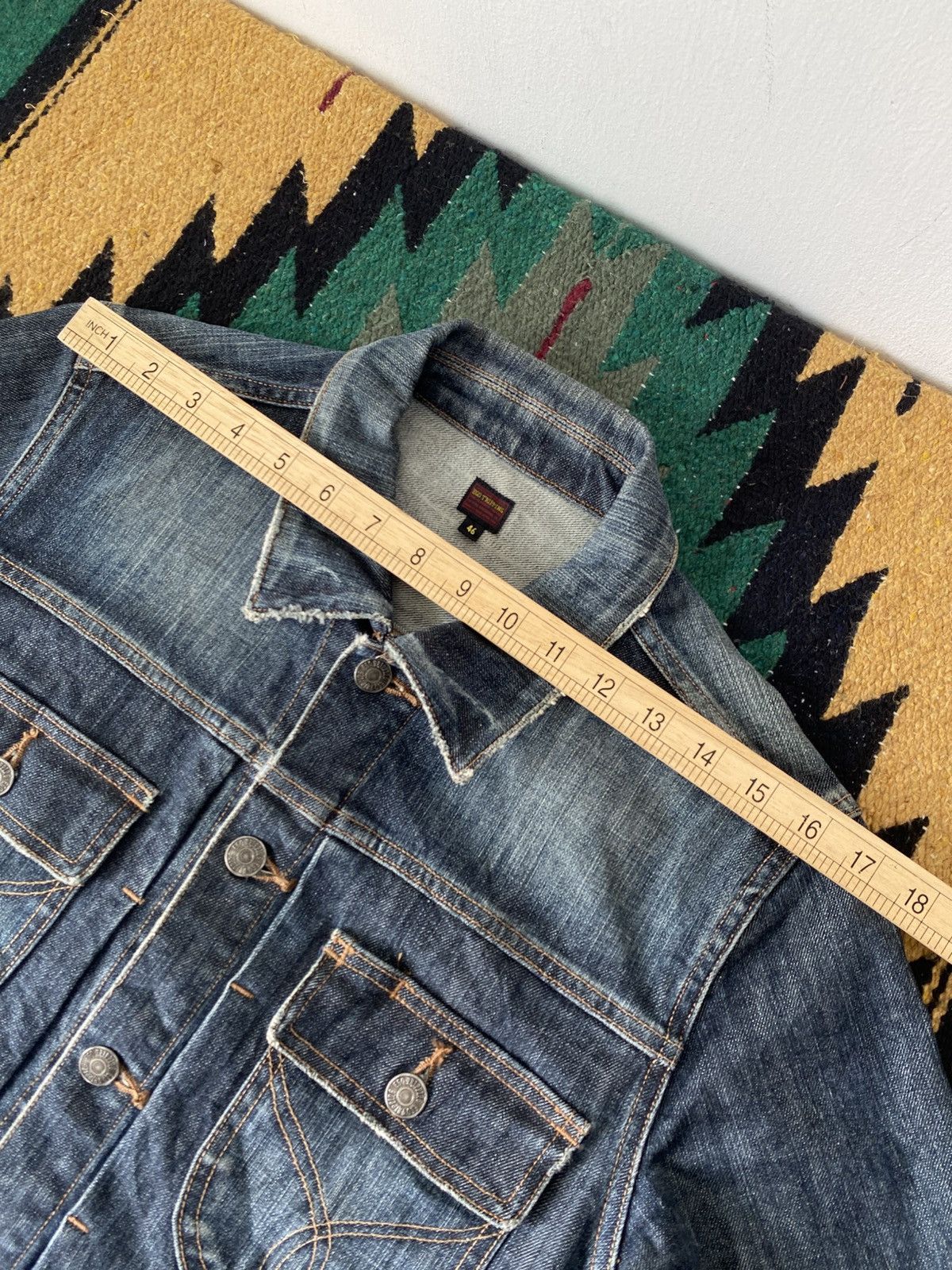 Ego Tripping Ego Tripping Distressed Denim Trucker Jacket Japan Size US S / EU 44-46 / 1 - 6 Thumbnail