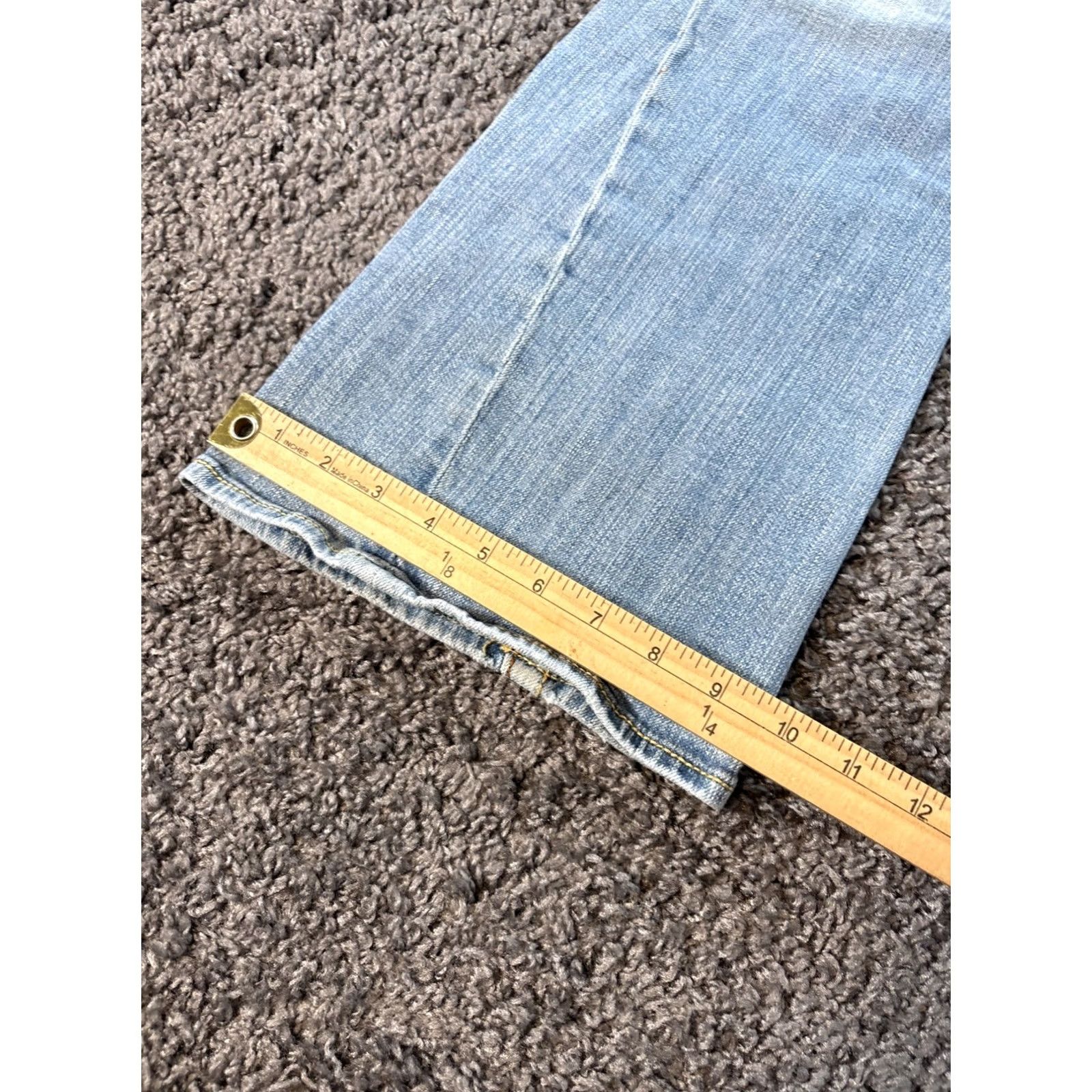 Vintage Vtg VIGOSS Jeans Boot Cut Womens 32x30 Low Rise Light Wash Contrast Stitch Flap Jeans Womens Bootcut 5-Pocket Inseam 30 Blue Mens? Size 24" / US 00 / IT 34 - 3 Thumbnail