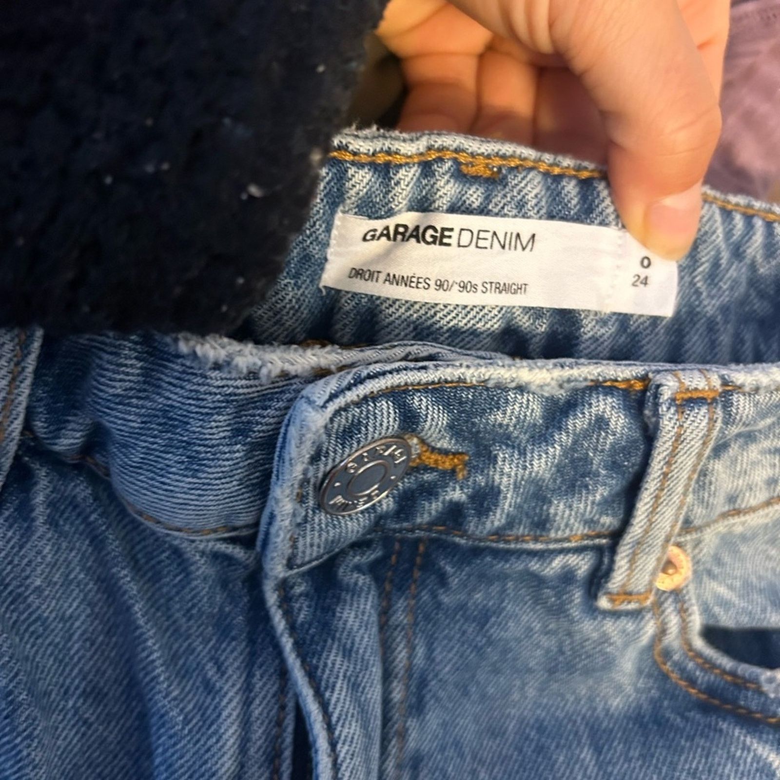 Garage Garage 90’s Straight Leg Distressed Blue Jeans Size 24" / US 00 / IT 34 - 3 Thumbnail