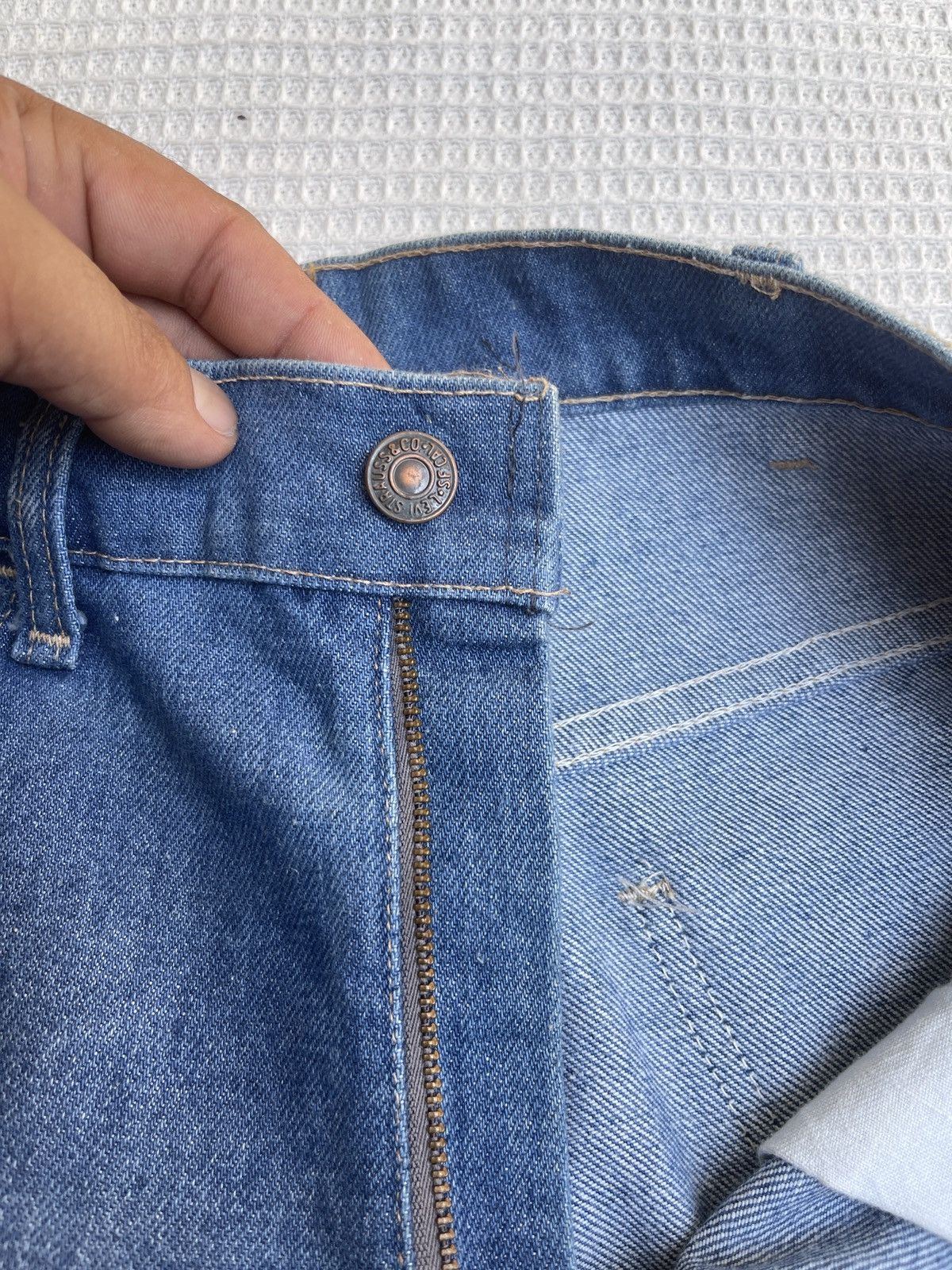 Levi's Rare🔥Vtg 70s Levis Orange Tab Flared Light Blue Jeans Size US 33 - 9 Thumbnail