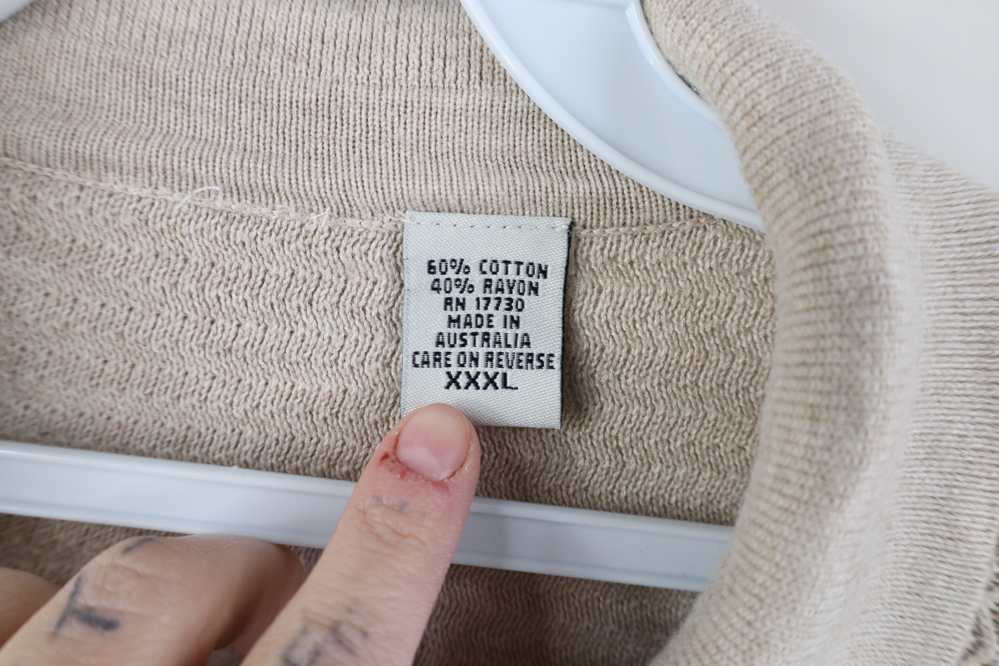 Vintage Vintage 90s Y2K Streetwear Collared Long Sleeve Polo Beige Size US XXL / EU 58 / 5 - 6 Thumbnail