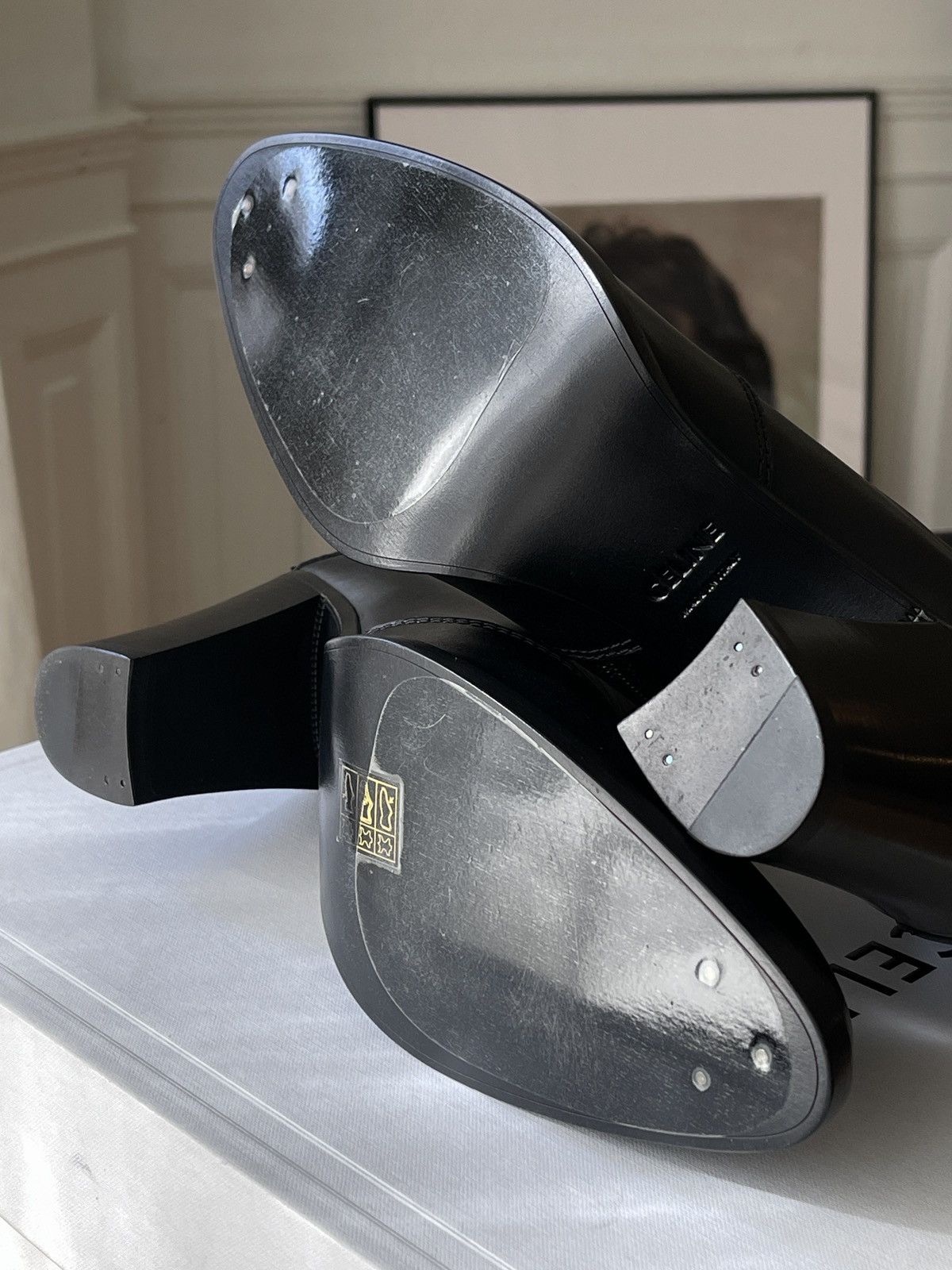 Celine × Hedi Slimane FW20 Pages 85 Zipped Boots In Shiny Calfskin Size US 8 / EU 41 - 10 Thumbnail