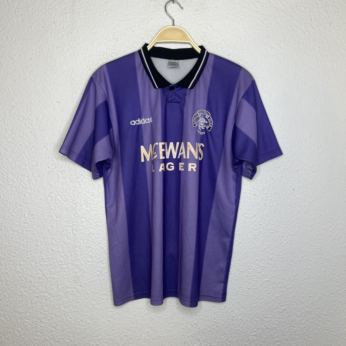 Adidas × Vintage Adidas Vintage Rangers FC Kit Jersey Tee Tshirt Purple Size US M / EU 48-50 / 2 - 1 Thumbnail