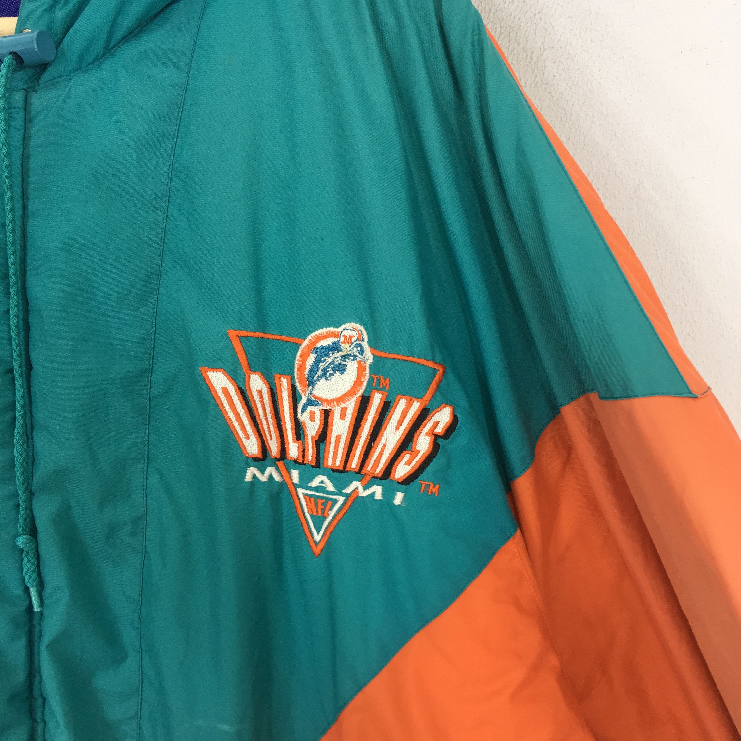 NFL Vintage 90's Miami Dolphins NFL Football Bomber Jacket Size US L / EU 52-54 / 3 - 4 Thumbnail