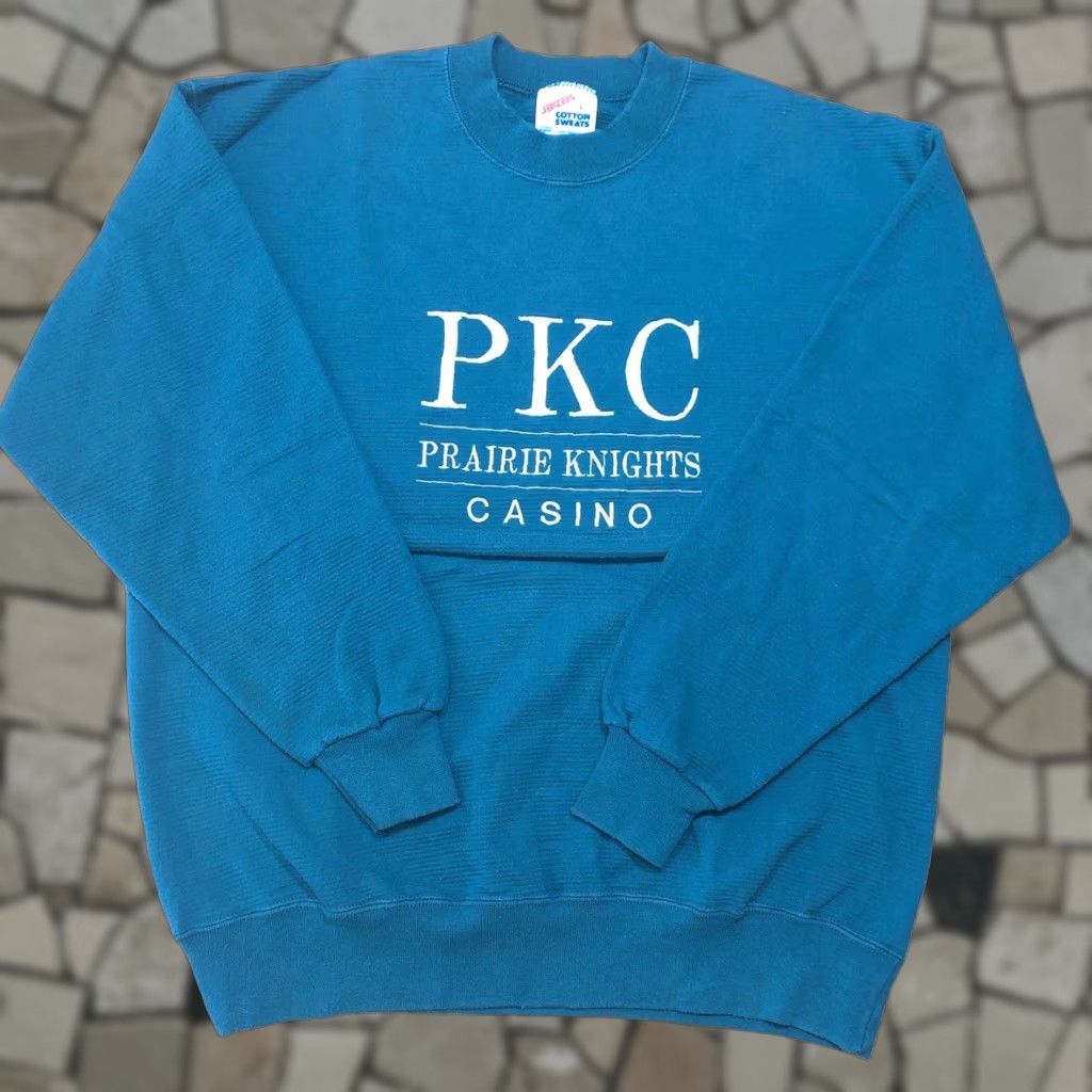 Jerzees VINTAGE Jerzees Prairie Knights Casino Long Sleeve Crewneck Sweatshirt L Men Green Shirt Pullover Vintage 90s Casino Theme Mens Size US L / EU 52-54 / 3 - 1 Thumbnail