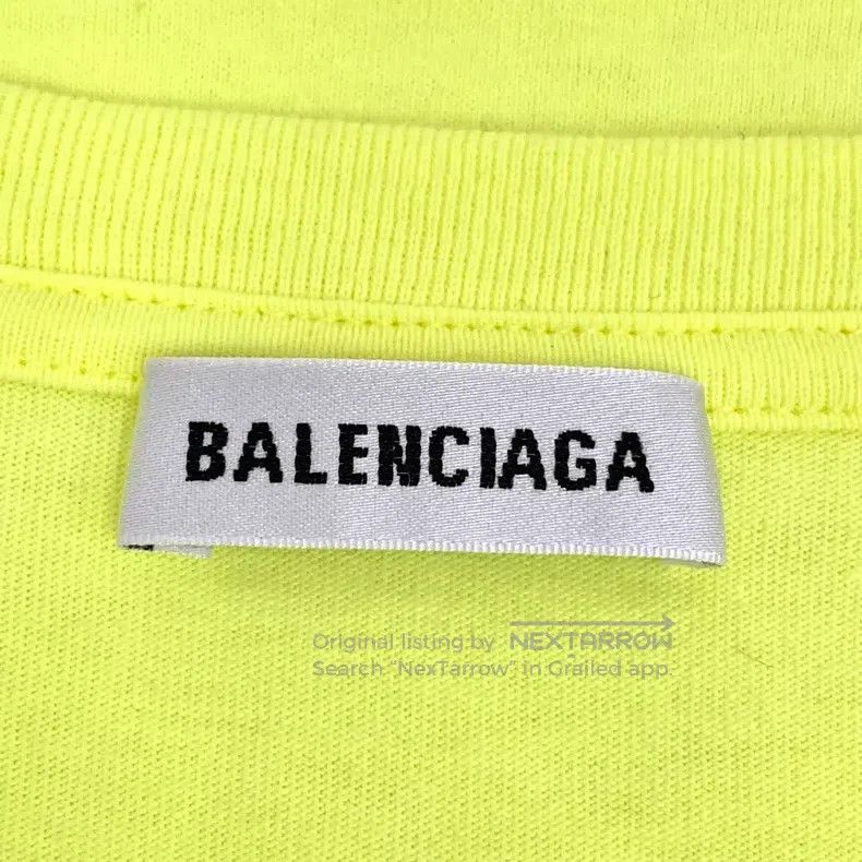 Balenciaga Balenciaga Yellow Logo Letter Embroidered Cotton Crew Neck Size US M / EU 48-50 / 2 - 5 Thumbnail
