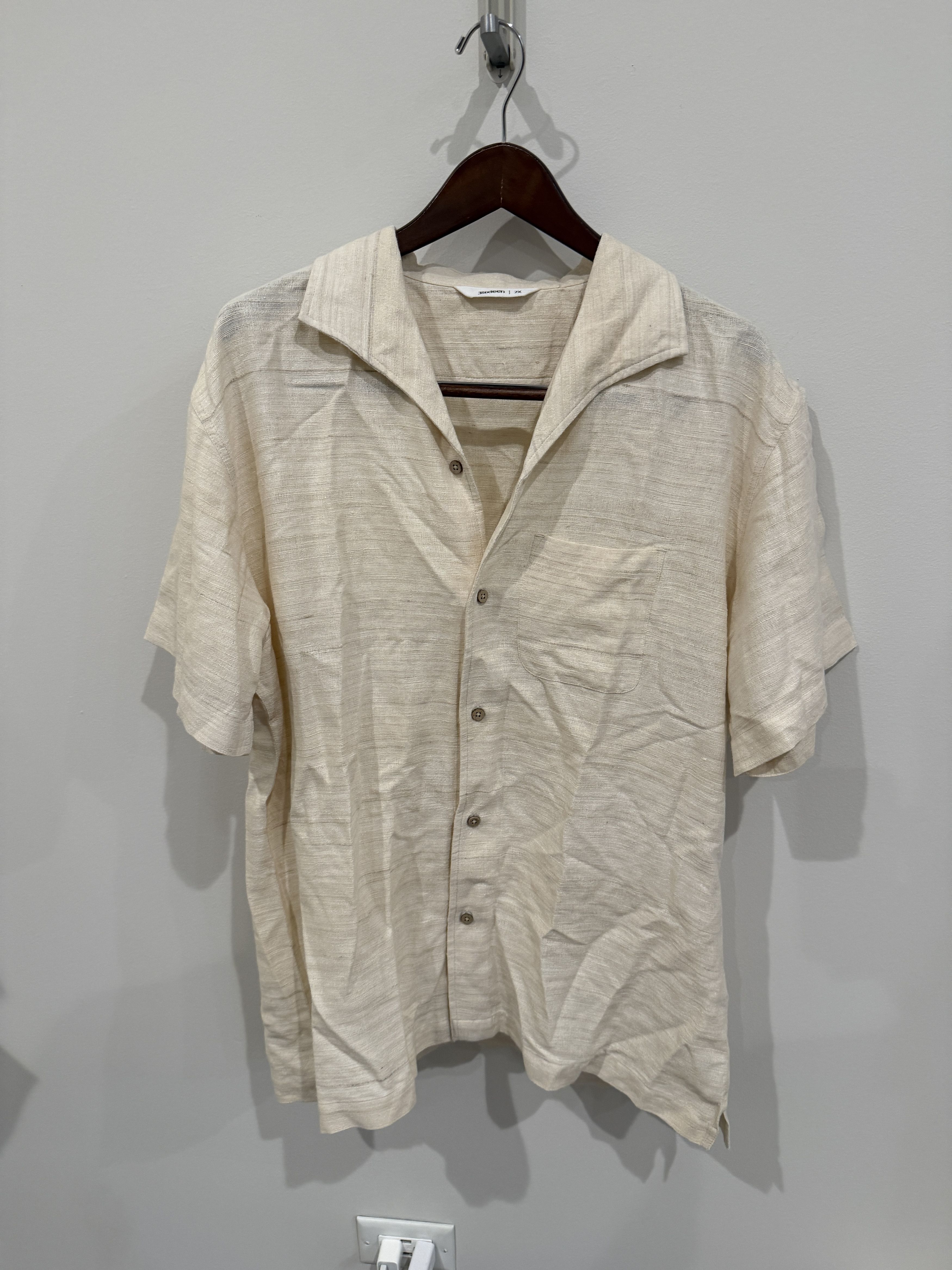 3sixteen 3Sixteen Leisure Shirt Ivory Handloom Silk 2XL Size US XXL / EU 58 / 5 - 1 Thumbnail