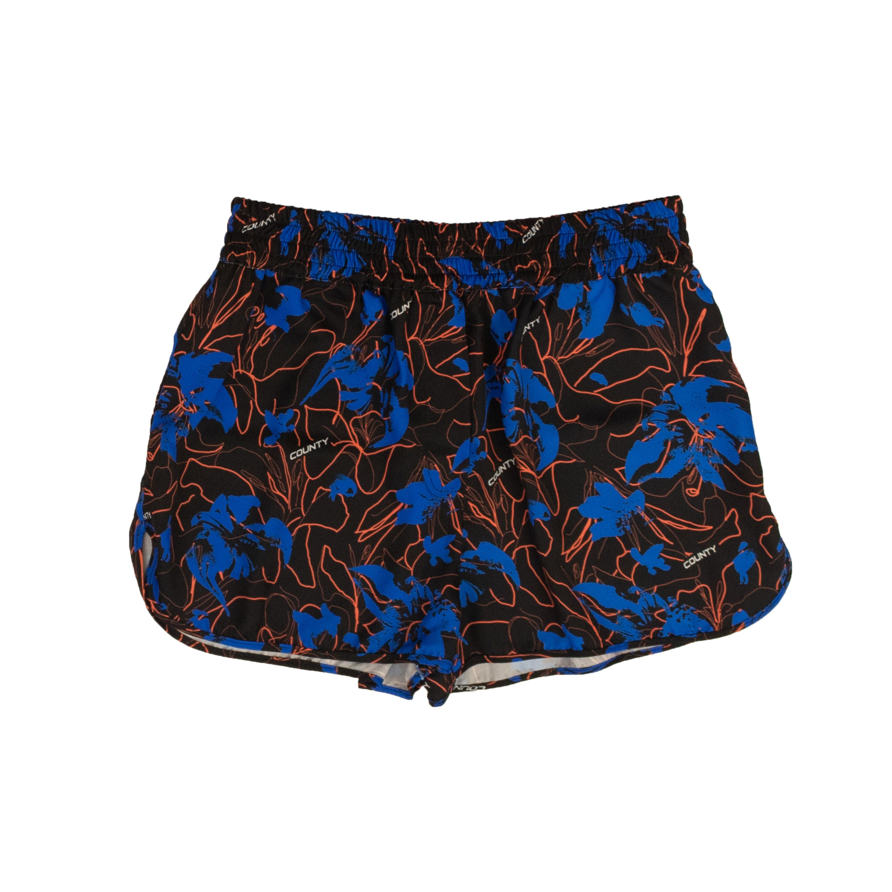 image of Marcelo Burlon Black & Blue County Flowers Boxer Shorts Size Xs, Women's