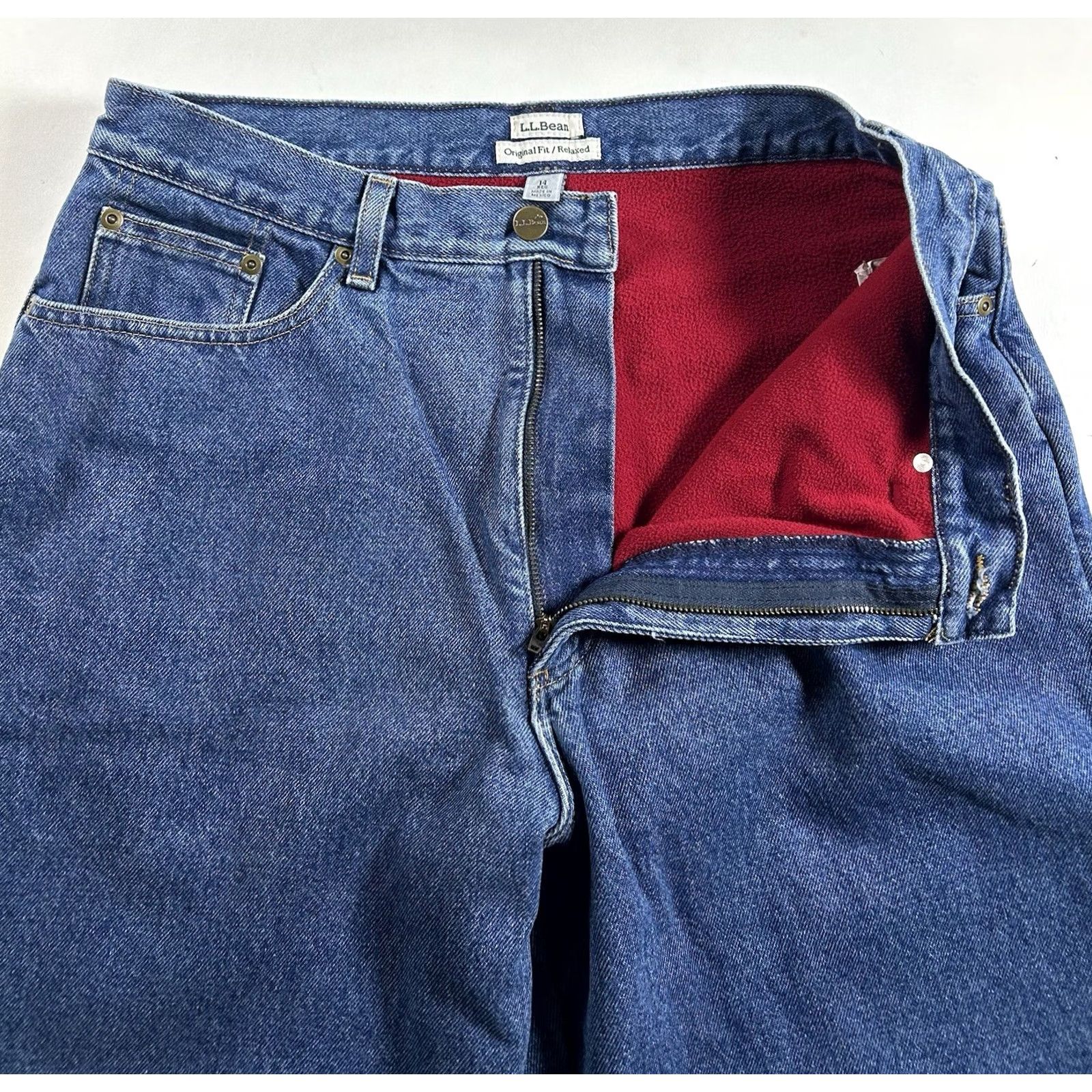 Vintage VINTAGE LL Bean Jeans Blue W14 Fleece Lined Relaxed Fit Denim 90s Womens Size 36" / US 14 / IT 50 - 4 Thumbnail