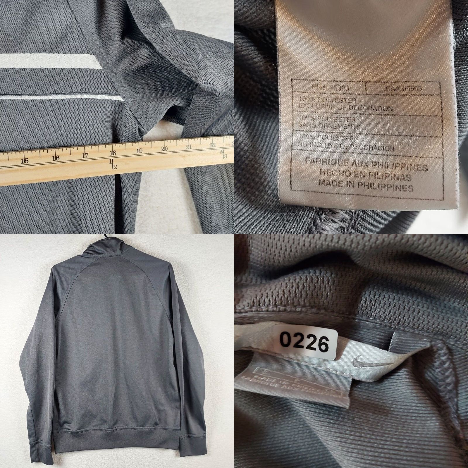 Nike Nike Jacket Mens Small Gray Full Zip Light Weight Pockets Regular Fit Casual Size US S / EU 44-46 / 1 - 8 Thumbnail