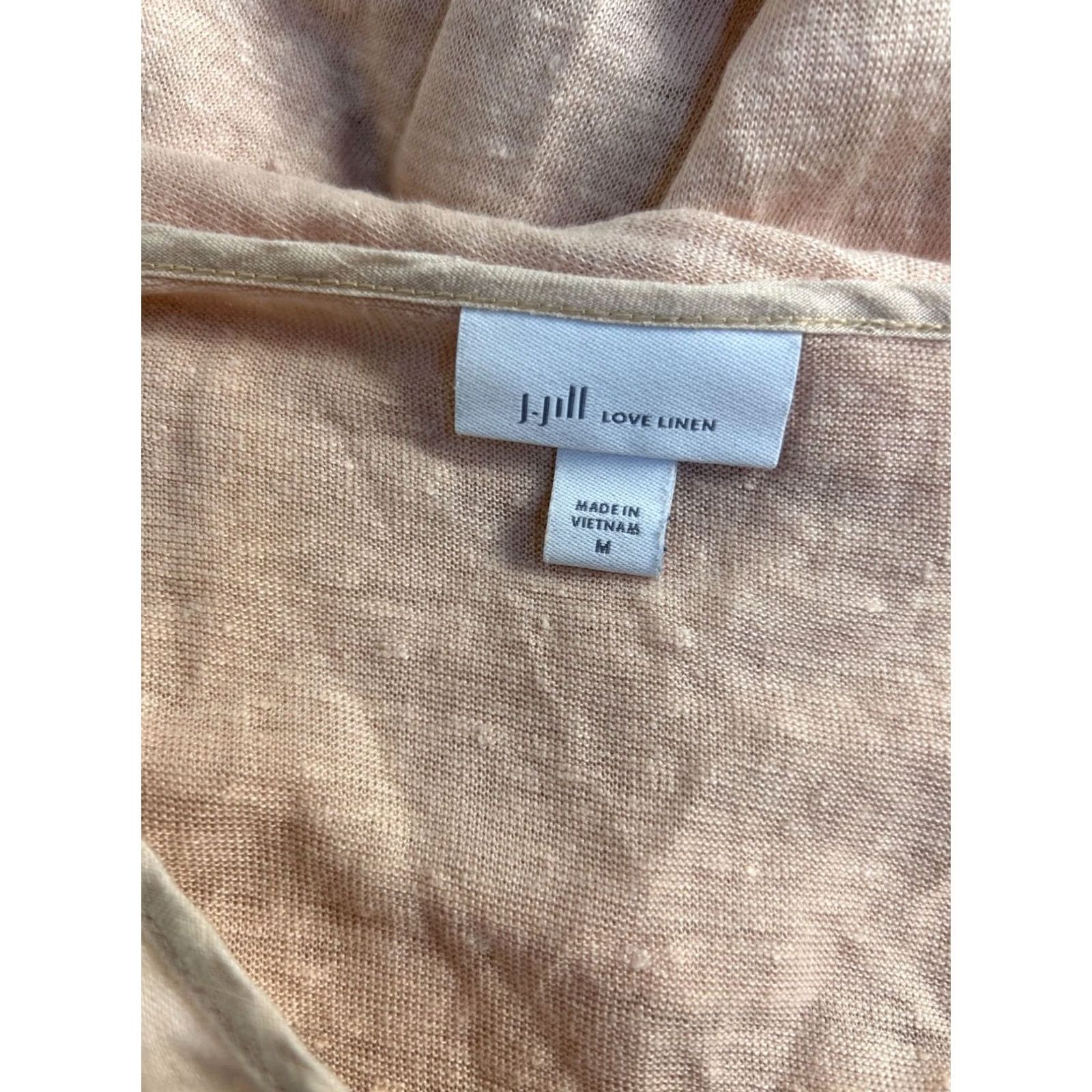 J. Jill J.Jill Love Linen Tunic Top 3/4 Sleeve V-Neck Peach Medium Casual Womens Pullover Blouse Size M / US 6-8 / IT 42-44 - 3 Thumbnail