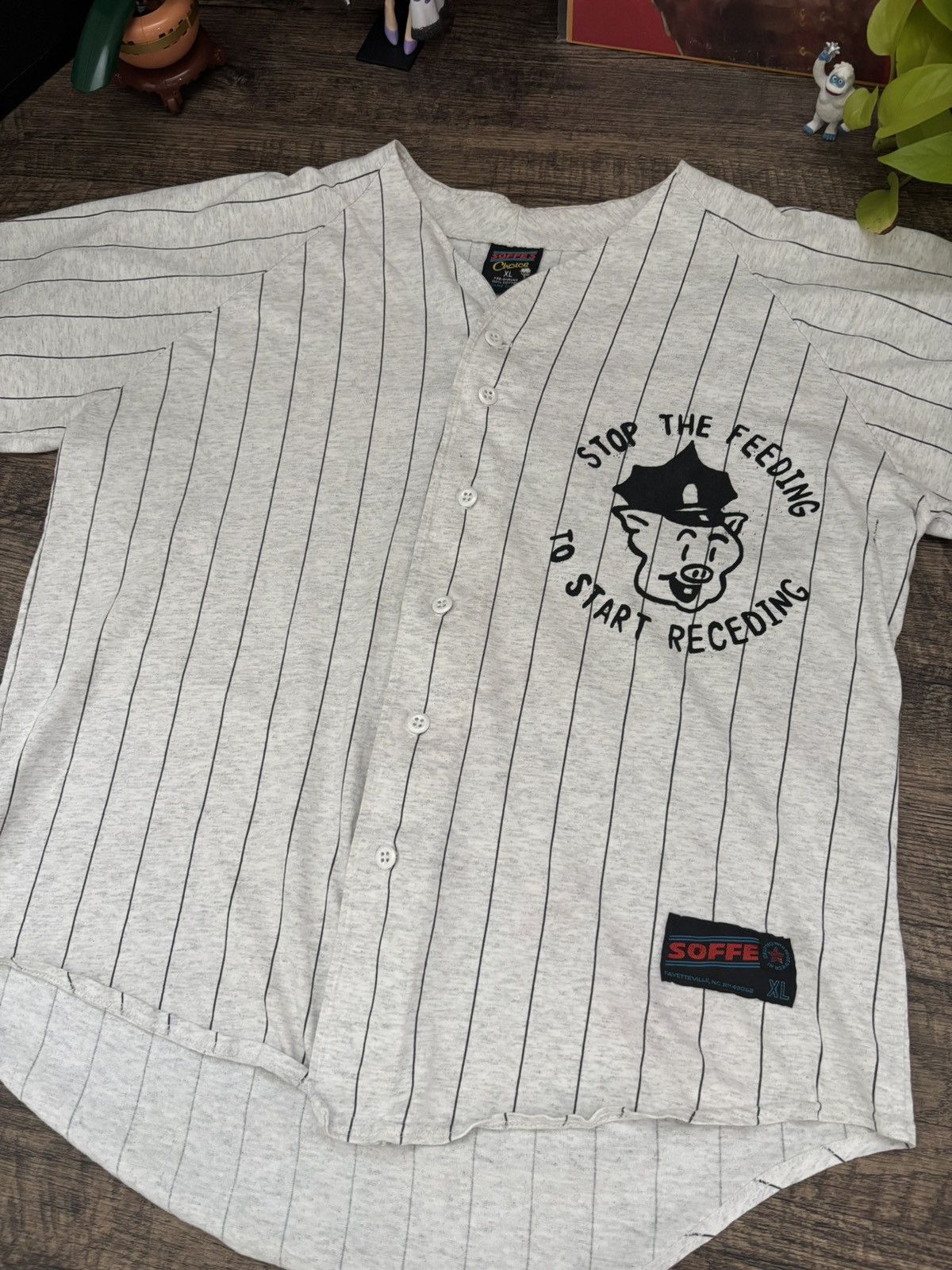 Vintage 90s American Police Parody Baseball Pinstripe Jersey XL Size US XL / EU 56 / 4 - 2 Thumbnail