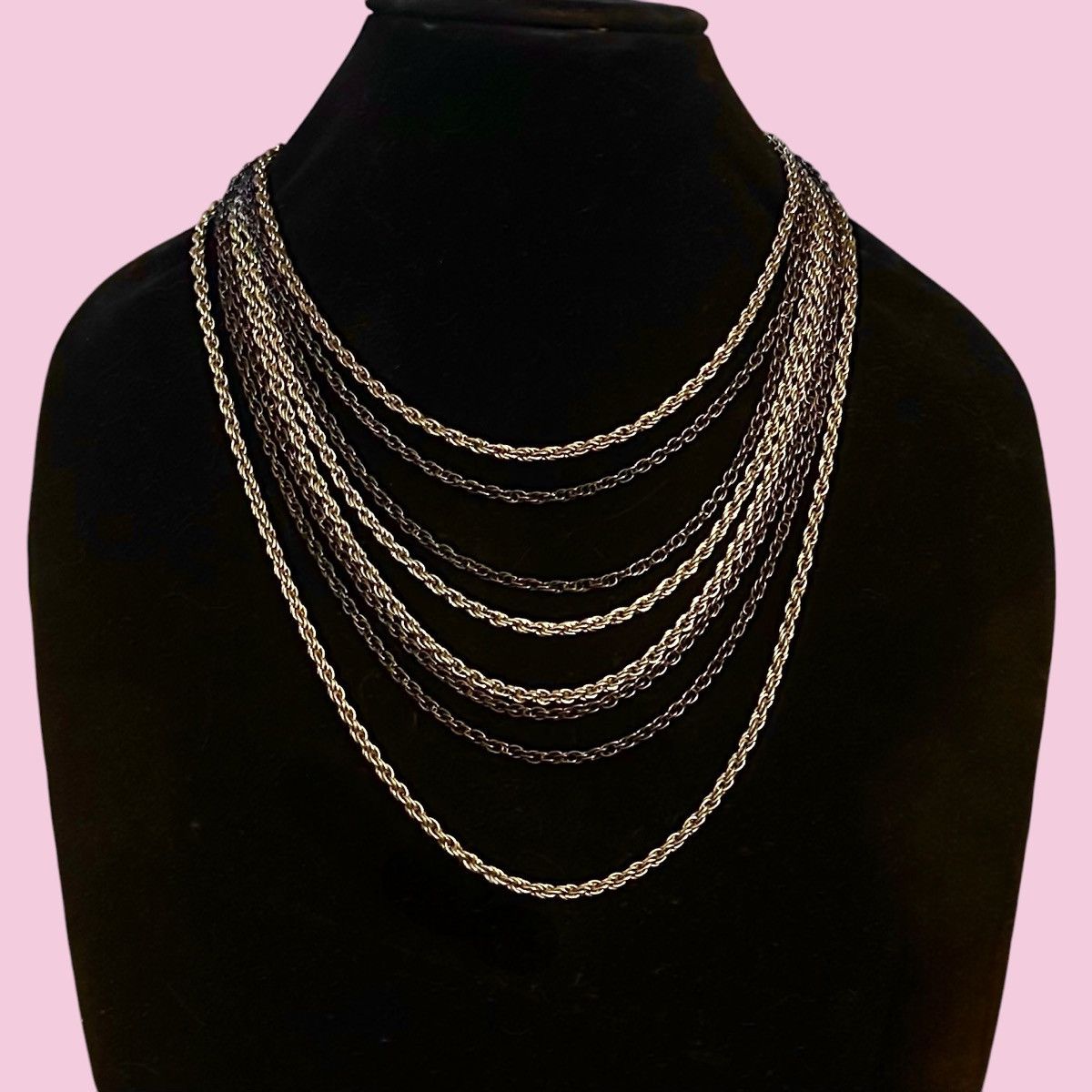 Other Black and gold tone multi chain layered necklace Size ONE SIZE - 1 Thumbnail