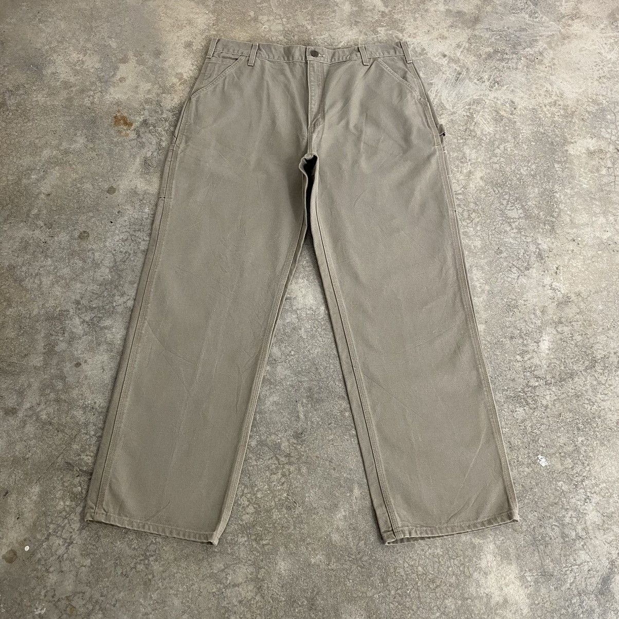 Carhartt × Vintage Vintage Carhartt Desert Grey Carpenter Workwear Pants Size US 38 / EU 54 - 1 Thumbnail
